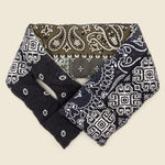 Flannel Reversible Bandana KESA Scarf - Black/Khaki - Kapital - STAG Provisions - Accessories - Scarves