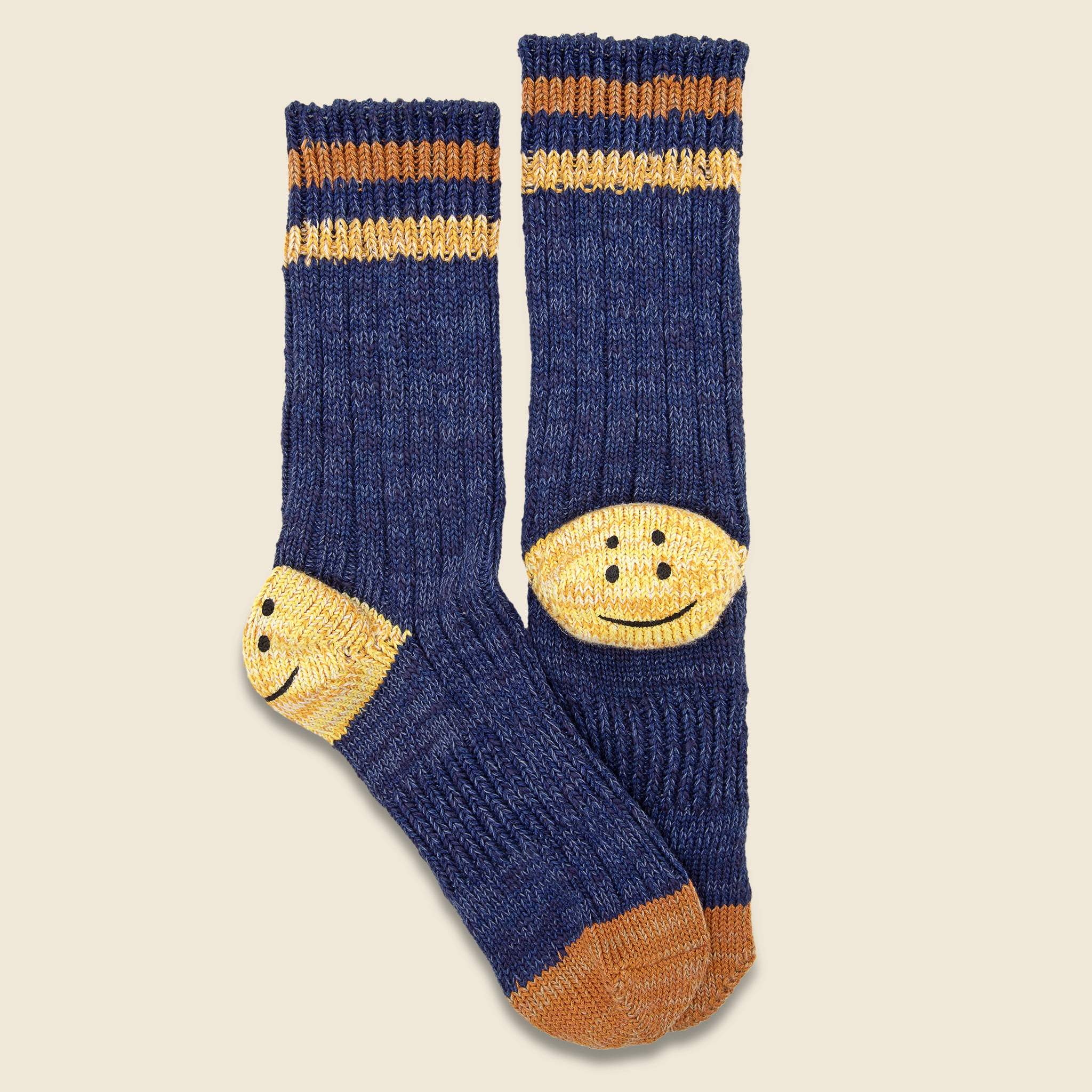 Ivy Rainbowy Happy Heel Socks - Navy - Kapital - STAG Provisions - Accessories - Socks