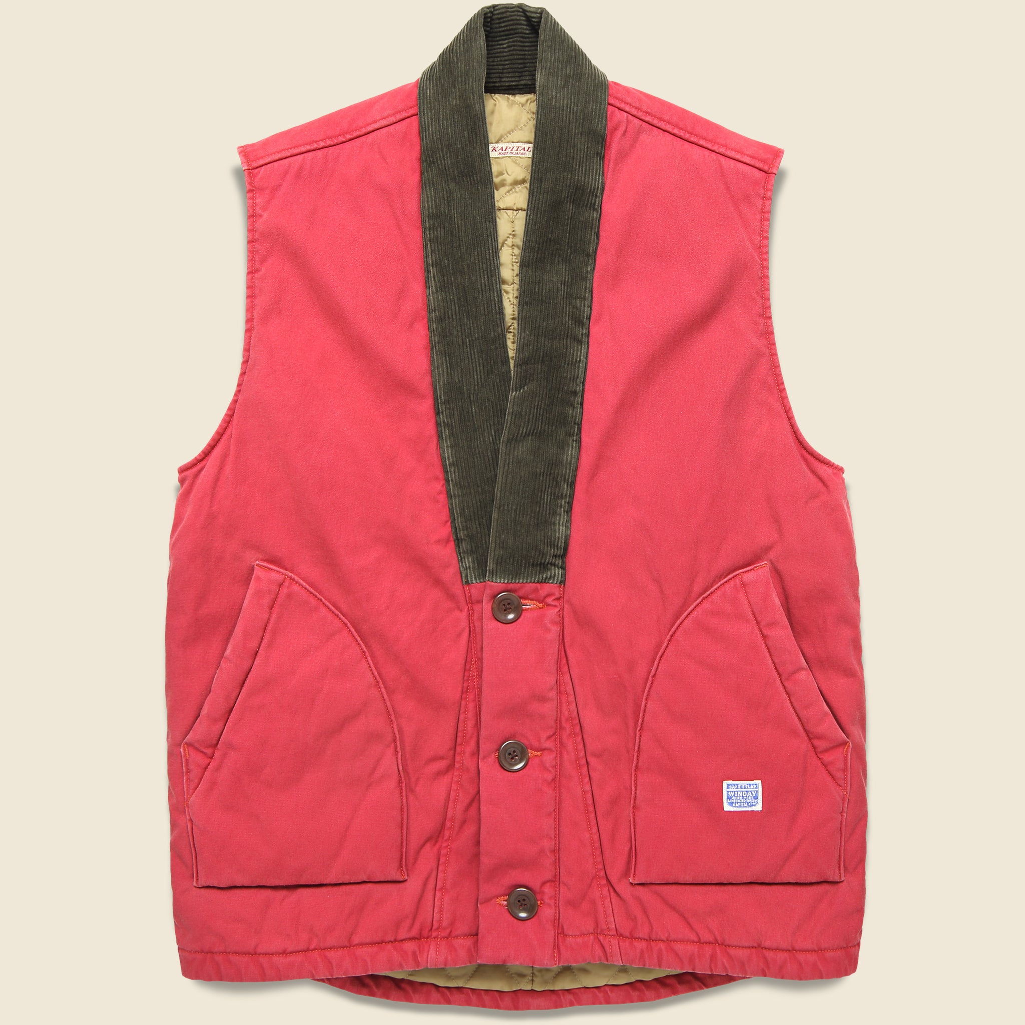 Canvas DOTERA Vest - Red - Kapital - STAG Provisions - Outerwear - Vest