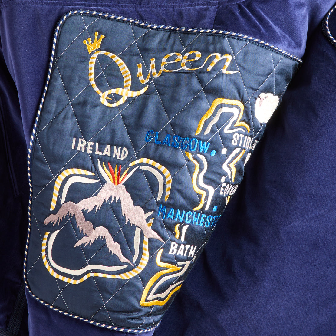 Velveteen KESA SHAM BOMBER Jacket (Beautiful QUEEN) - Navy - Kapital - STAG Provisions - W - Outerwear - Coat/Jacket