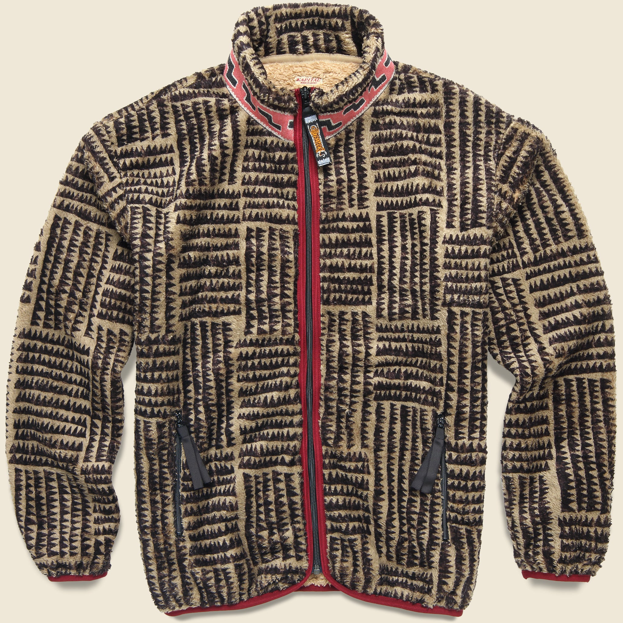 Hacksaw-Block Fleece Jacket - Beige