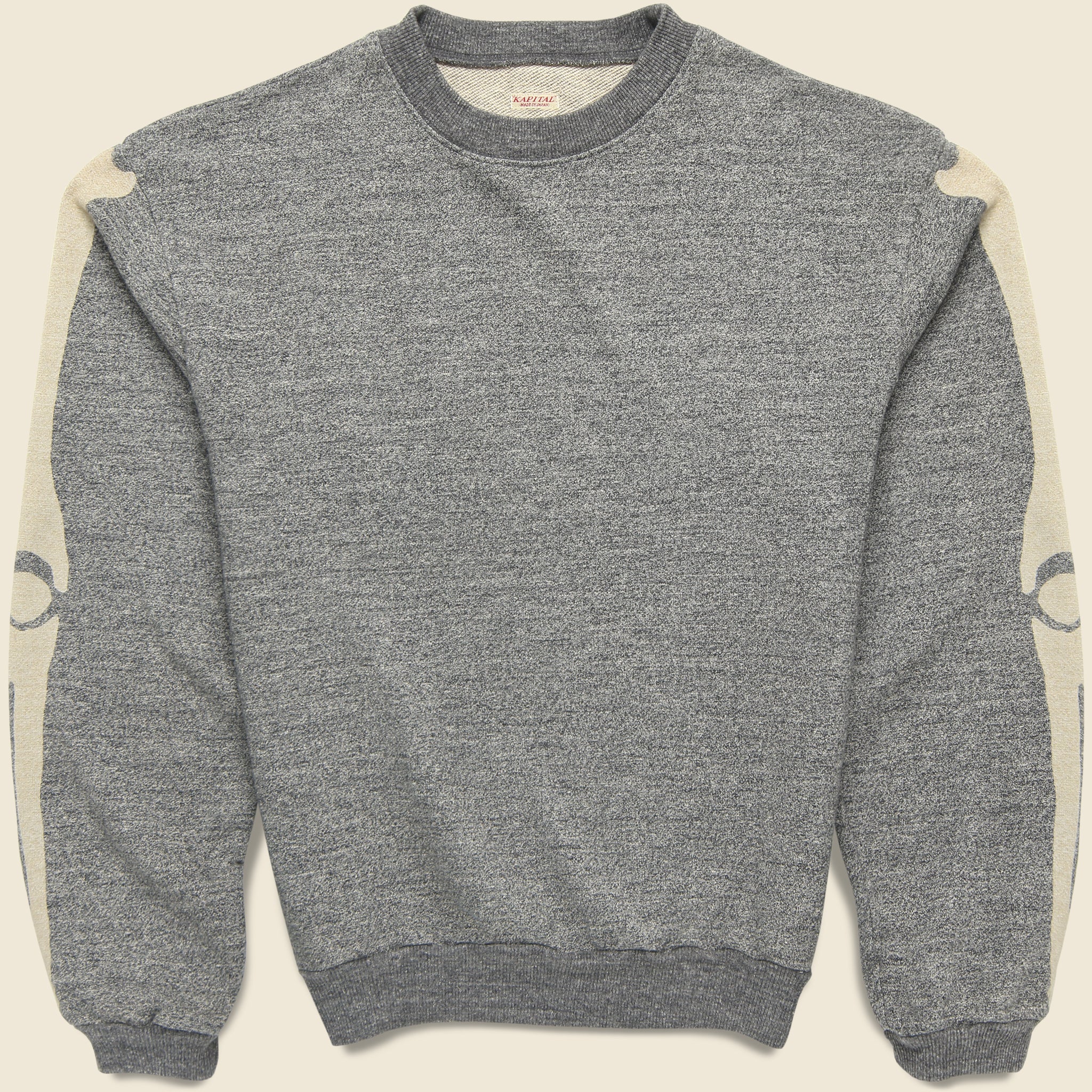 Bone Gandrelle Big Crew Sweater - Charcoal - Kapital - STAG Provisions - Tops - Fleece / Sweatshirt