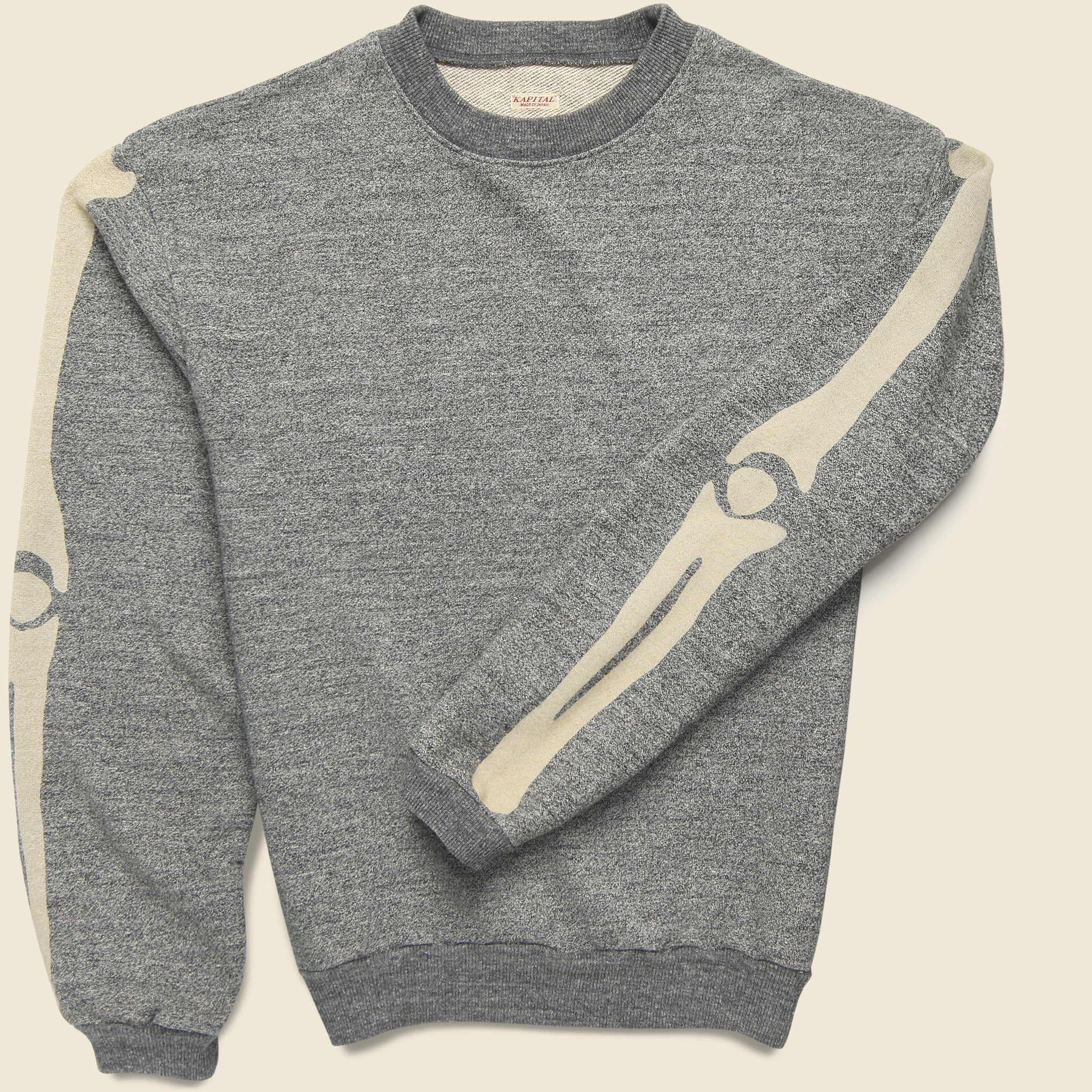 Bone Gandrelle Big Crew Sweater - Charcoal - Kapital - STAG Provisions - Tops - Fleece / Sweatshirt