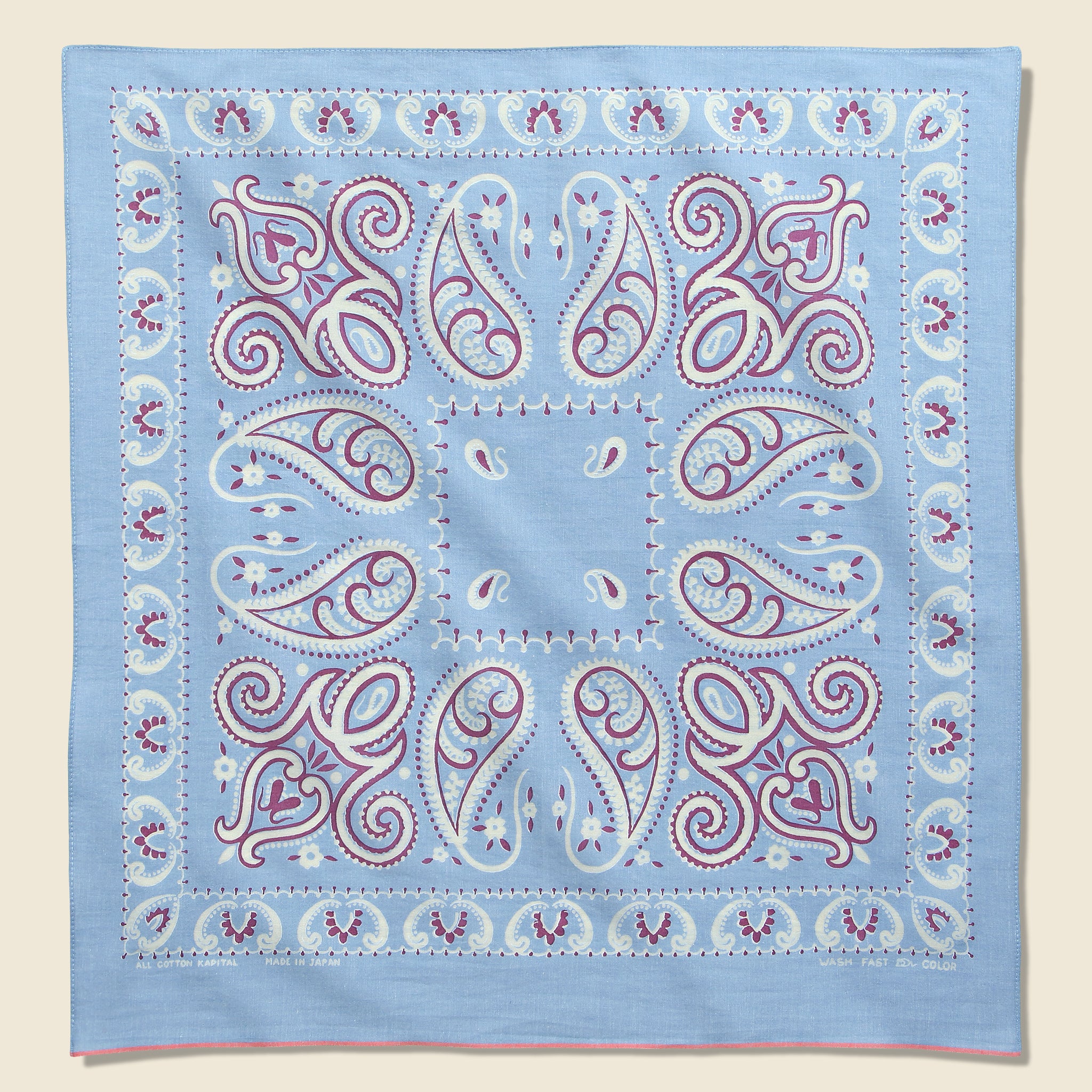 Fastcolor Selvedge Paisley Bandana - Sax - Kapital - STAG Provisions - Accessories - Bandanas