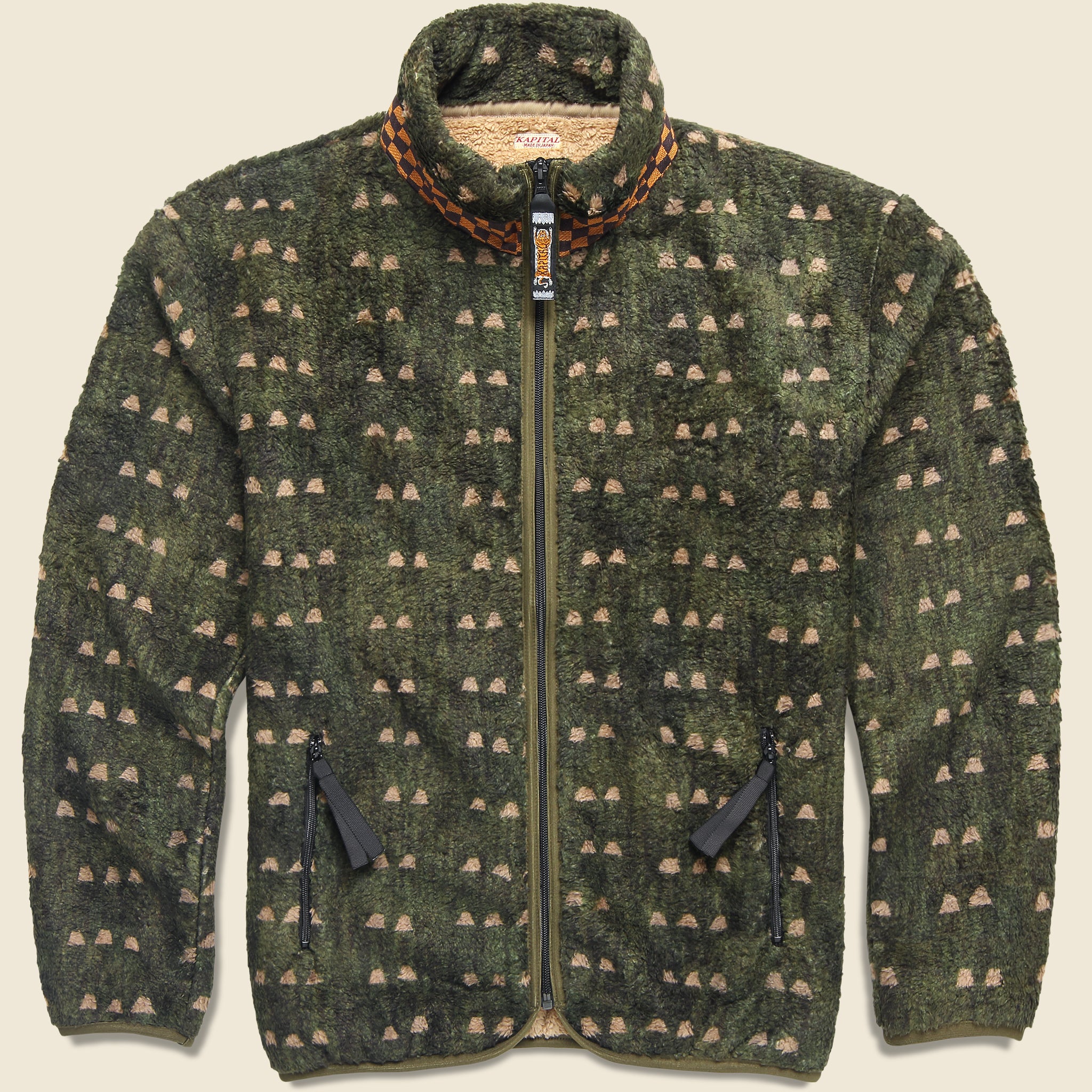 Tsume-Shobu Fleece Zip Blouson - Khaki - Kapital - STAG Provisions - Outerwear - Coat / Jacket