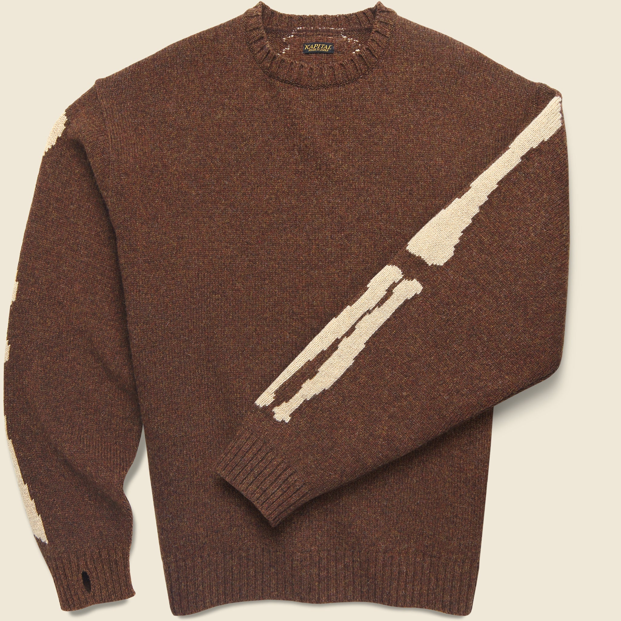 
                          Wool Bone Crew Sweater - Brown - Kapital - STAG Provisions - Tops - Sweater
                        