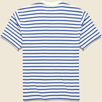 Catpital Stripe Crew Tee - White/Blue - Kapital - STAG Provisions - Tops - S/S Tee