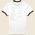 Denim Men Love Cats Ringer Tee - White - Kapital - STAG Provisions - Tops - S/S Tee