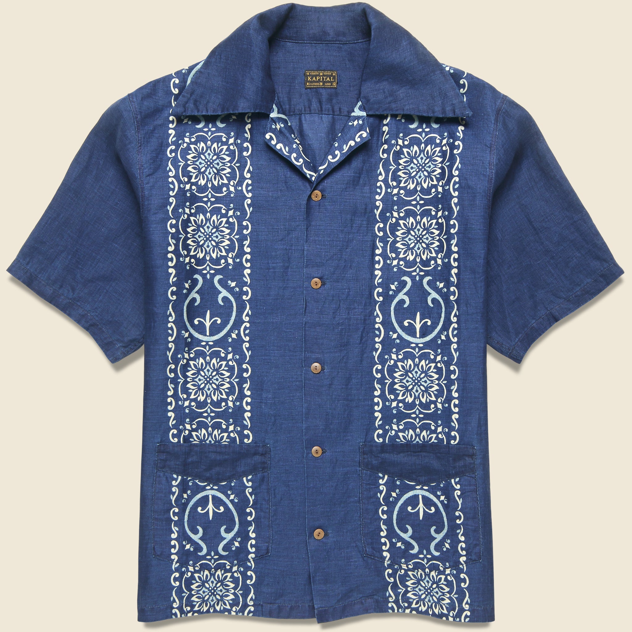 Havananaja Linen Cuba Shirt - Indigo - Kapital - STAG Provisions - Tops - S/S Woven - Other Pattern