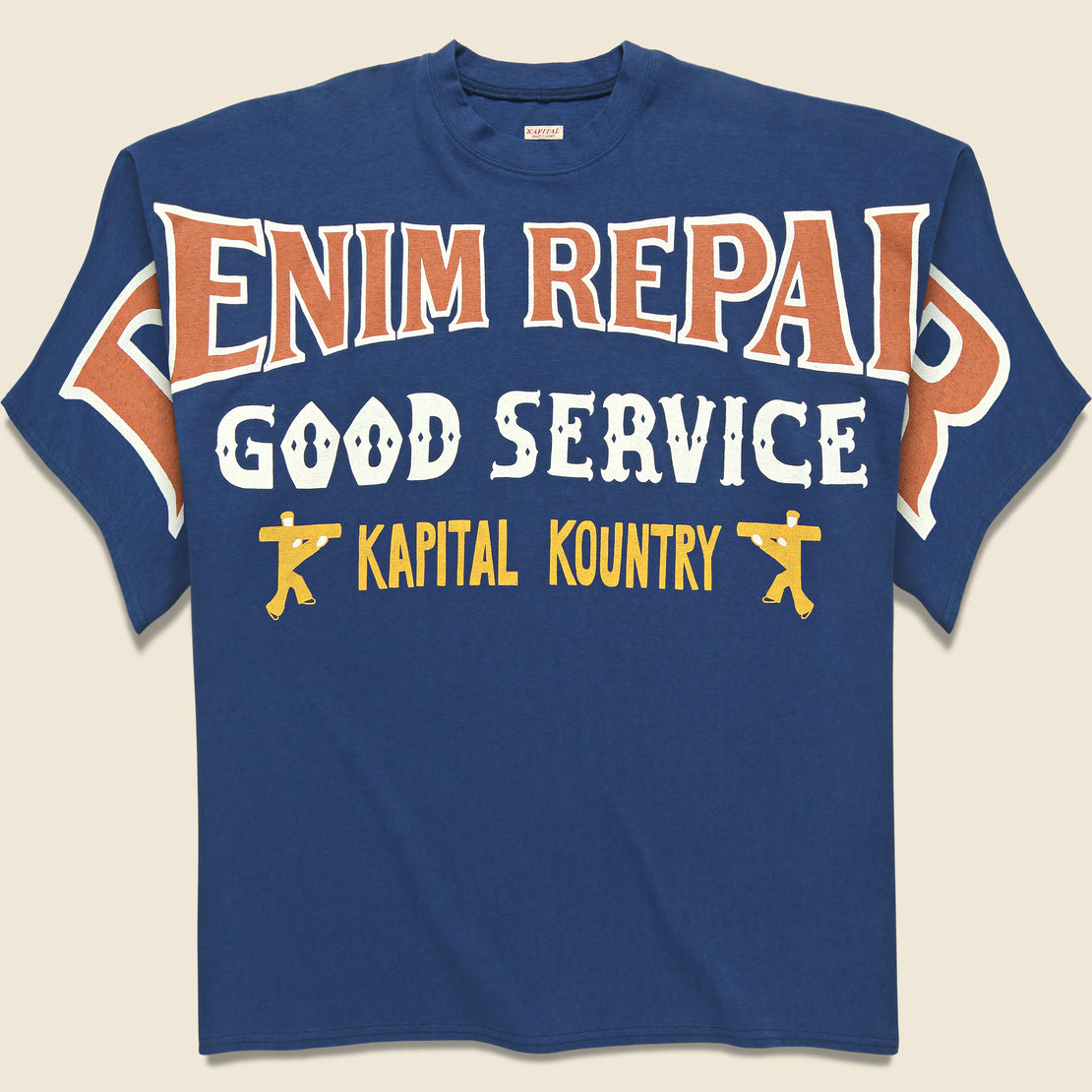Denim Repair Huge Tee - Navy