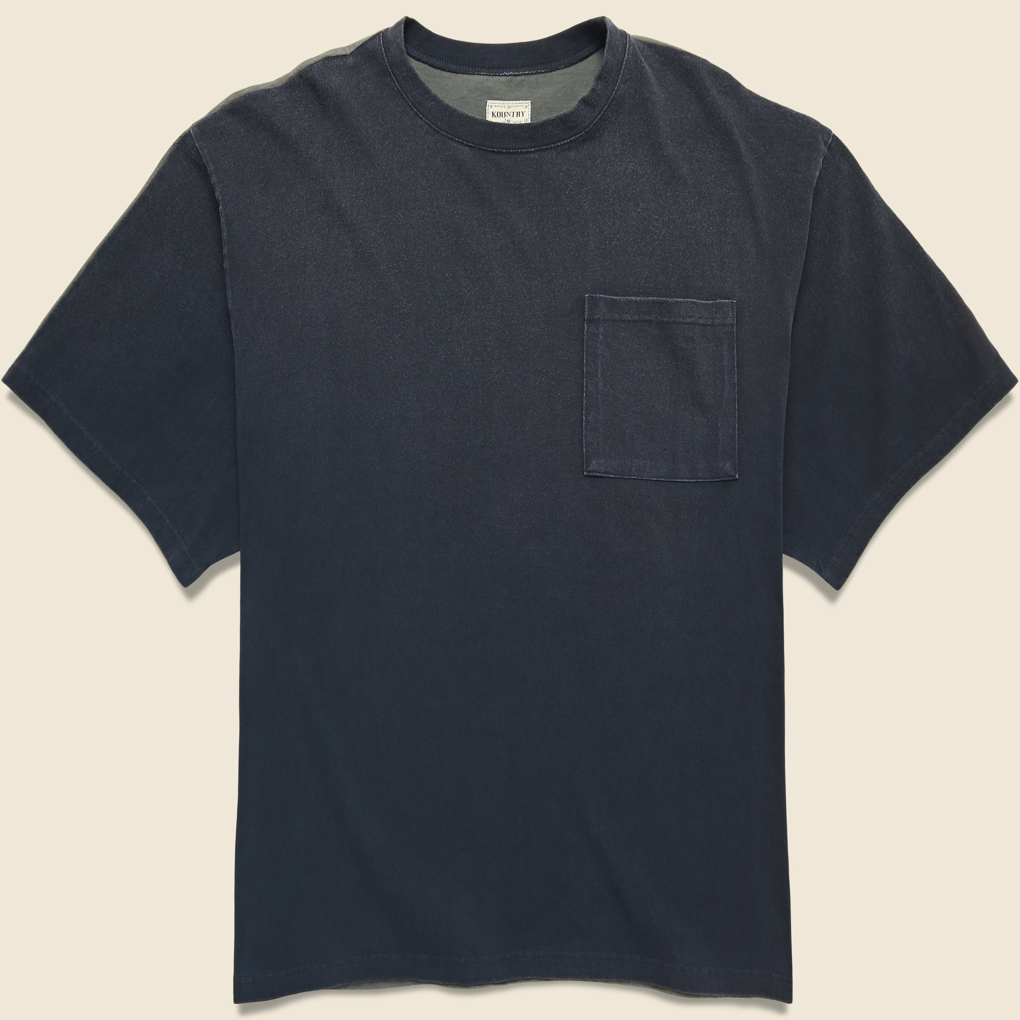 2 Tone Bone Pocket Tee - Black - Kapital - STAG Provisions - Tops - S/S Tee