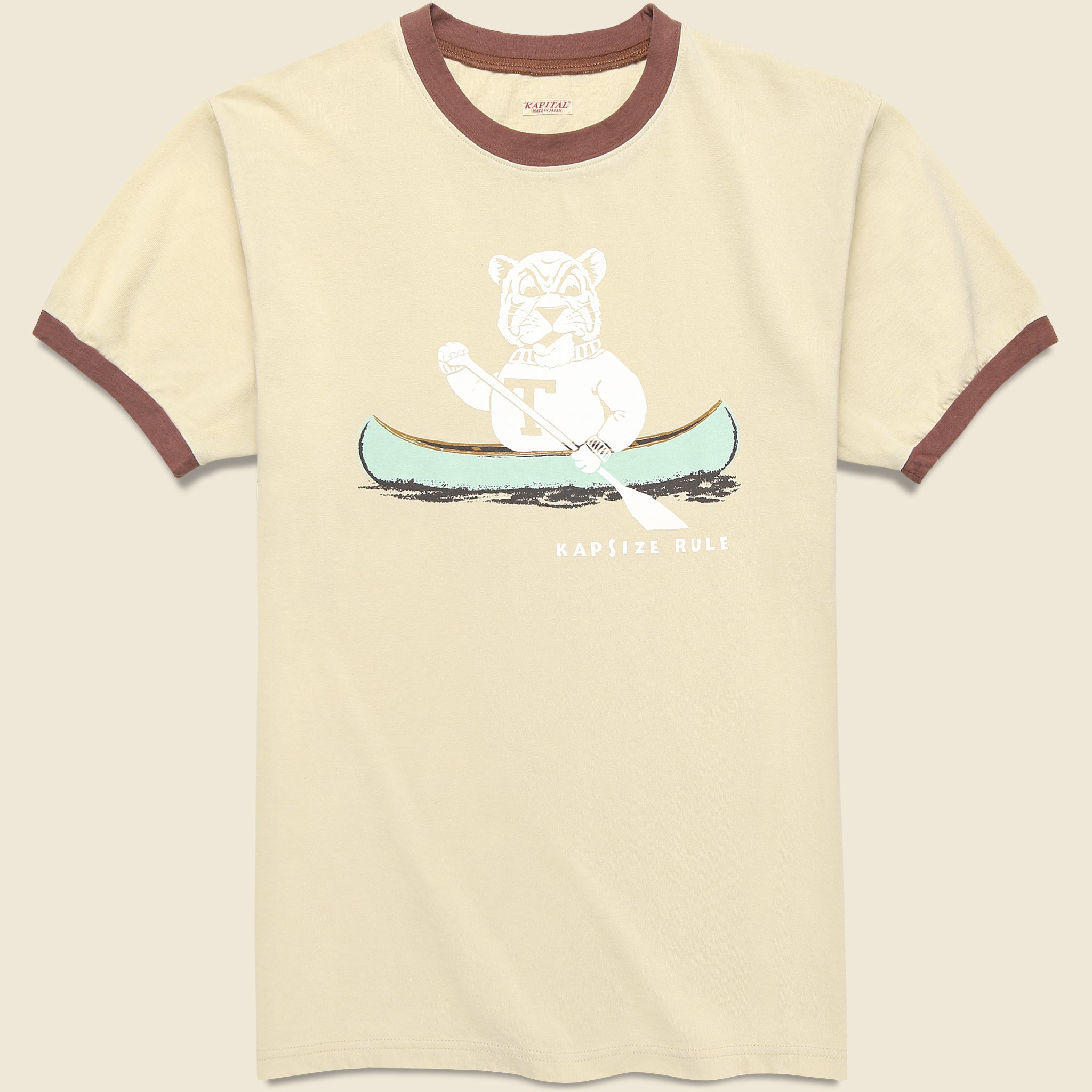 Tiger Ringer Tee - Beige
