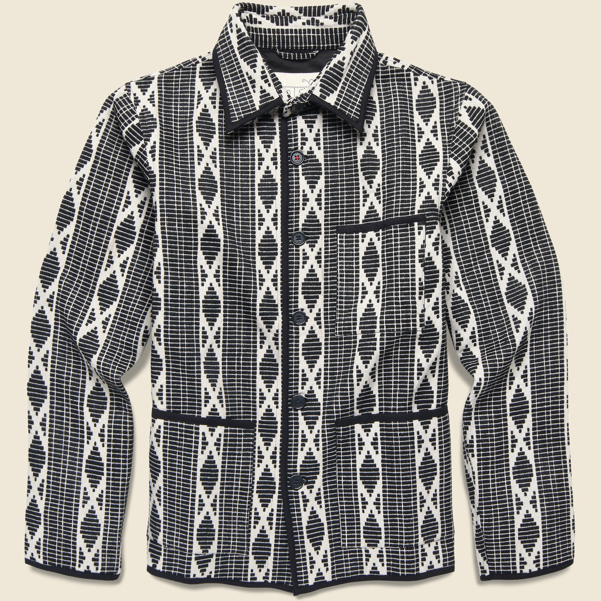 Paris Work Jacket - Black/White Jacquard