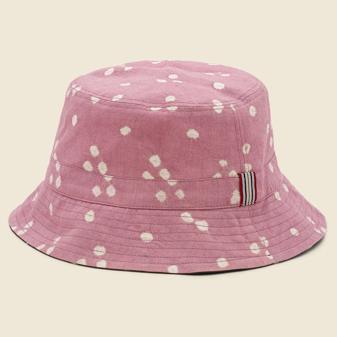 Reversible Bandhani Bucket Hat - Pink/Olive