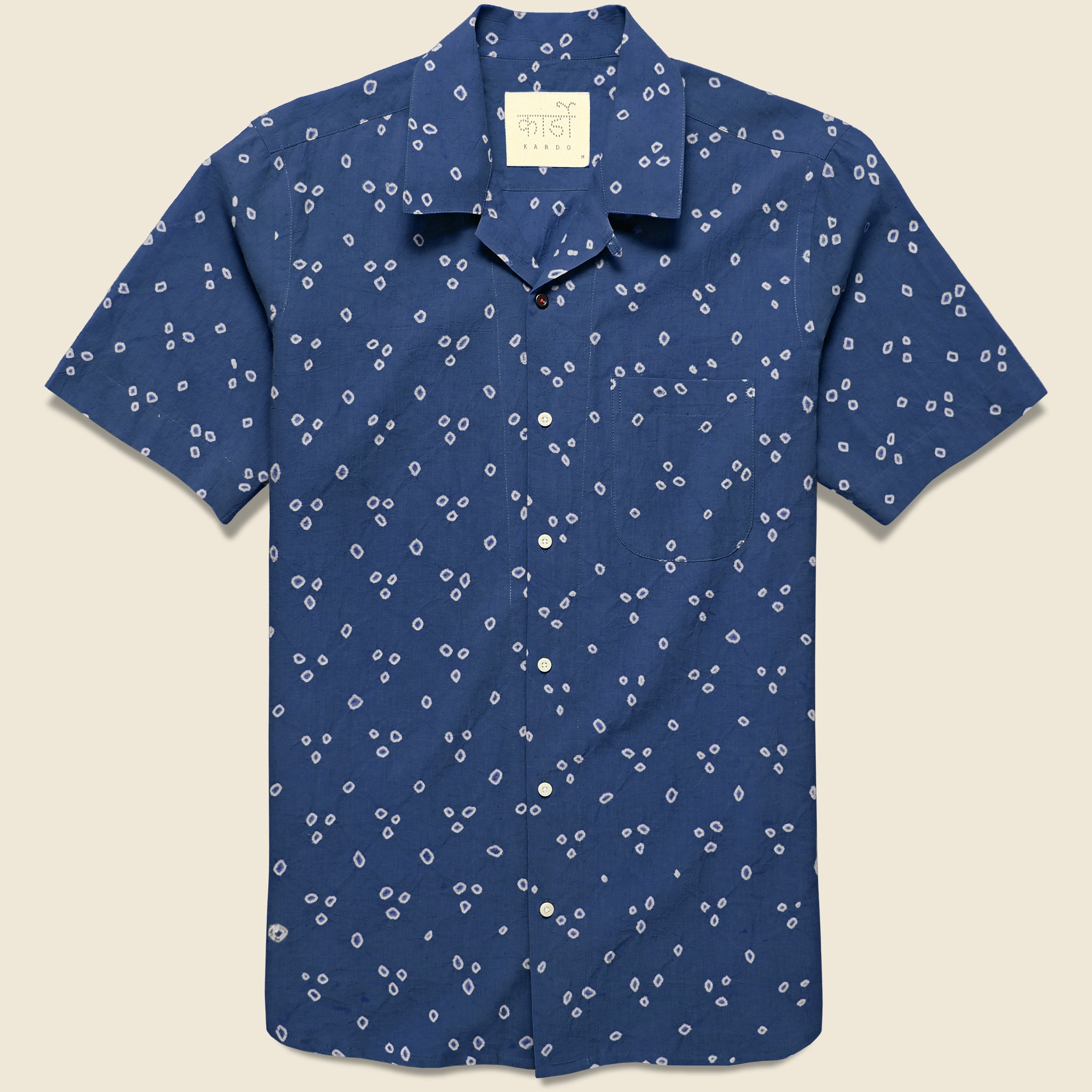 Lamar Pyramid Dot Bandhani Shirt - Indigo - Kardo - STAG Provisions - Tops - S/S Woven - Dot