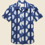 Lamar Half Moon Dot Shibori Shirt - Indigo/White - Kardo - STAG Provisions - Tops - S/S Woven - Other Pattern