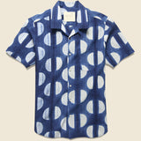 Lamar Half Moon Dot Shibori Shirt - Indigo/White - Kardo - STAG Provisions - Tops - S/S Woven - Other Pattern