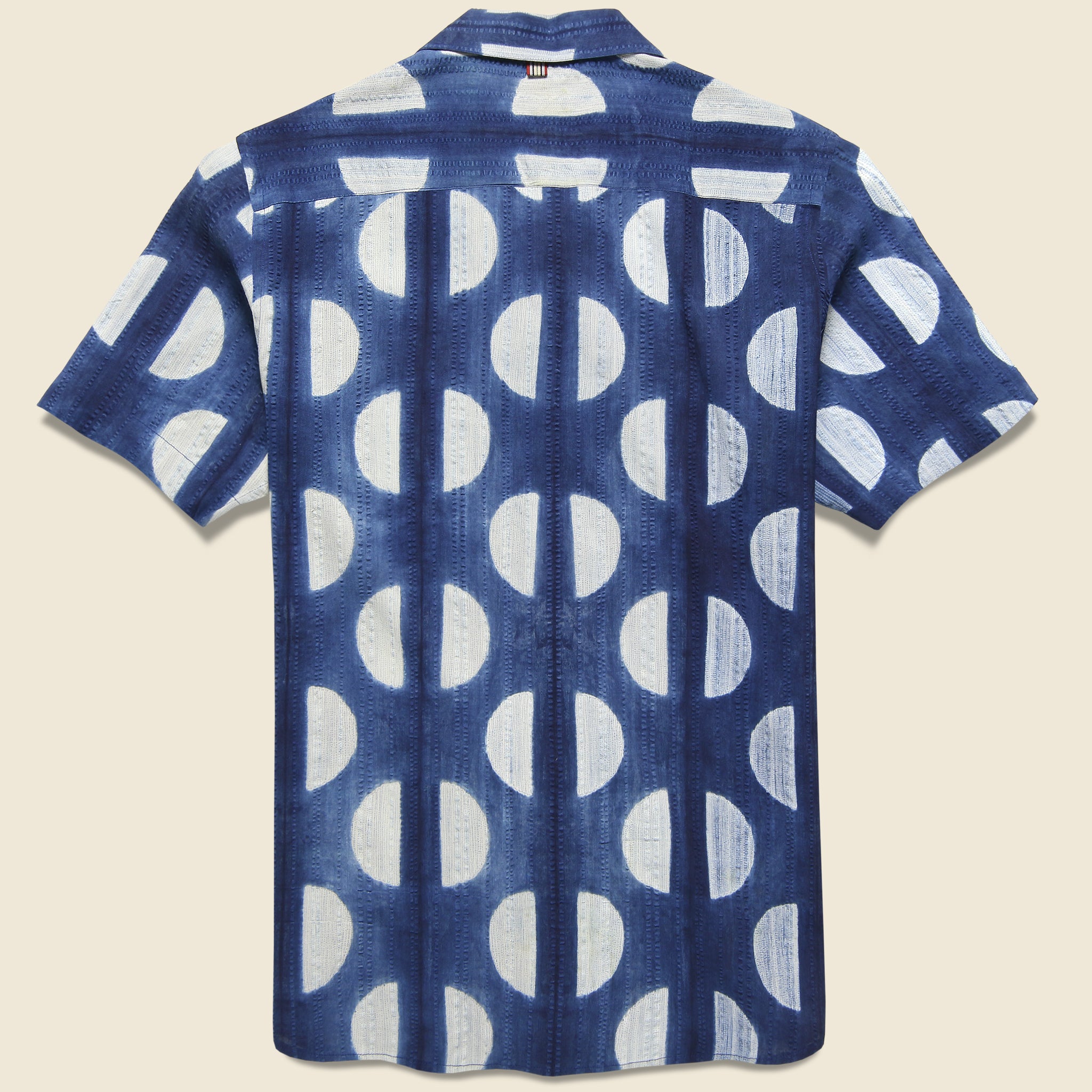 
                          Lamar Half Moon Dot Shibori Shirt - Indigo/White - Kardo - STAG Provisions - Tops - S/S Woven - Other Pattern
                        