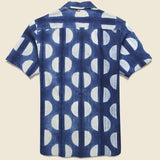 Lamar Half Moon Dot Shibori Shirt - Indigo/White - Kardo - STAG Provisions - Tops - S/S Woven - Other Pattern