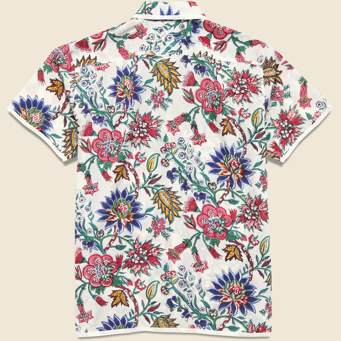 Floral Block Print Shirt - White - Kardo - STAG Provisions - Tops - S/S Woven - Floral