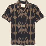 Handwoven Ikat Shirt - Black - Kardo - STAG Provisions - Tops - S/S Woven - Other Pattern