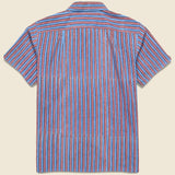 Striped Block Print Shirt - Indigo - Kardo - STAG Provisions - Tops - S/S Woven - Stripe