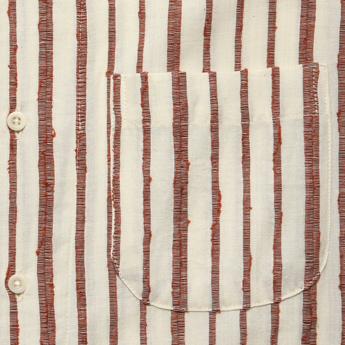 Handwoven Stripe Shirt - Brick - Kardo - STAG Provisions - Tops - S/S Woven - Stripe