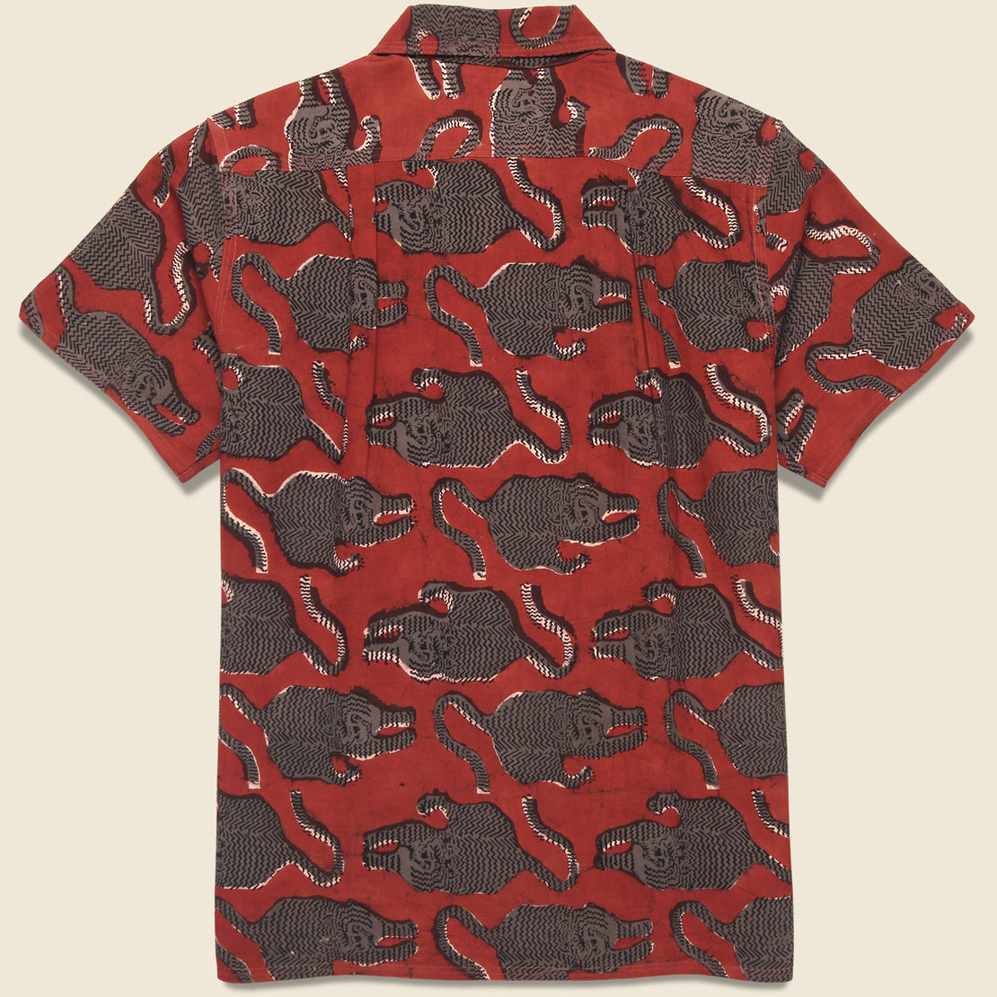 Tiger Block Print Shirt - Red - Kardo - STAG Provisions - Tops - S/S Woven - Other Pattern