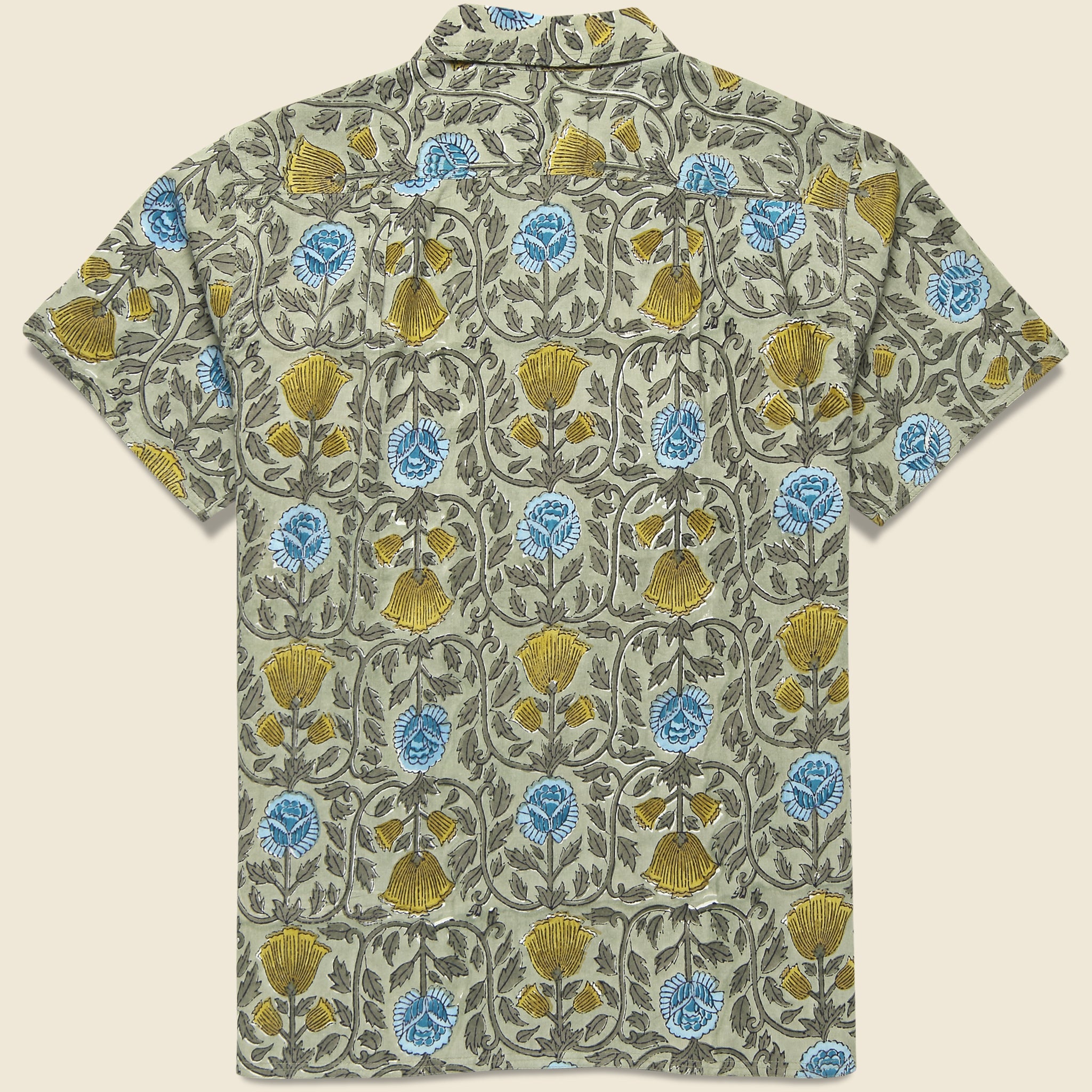 
                          Floral Block Print Shirt - Olive
                        