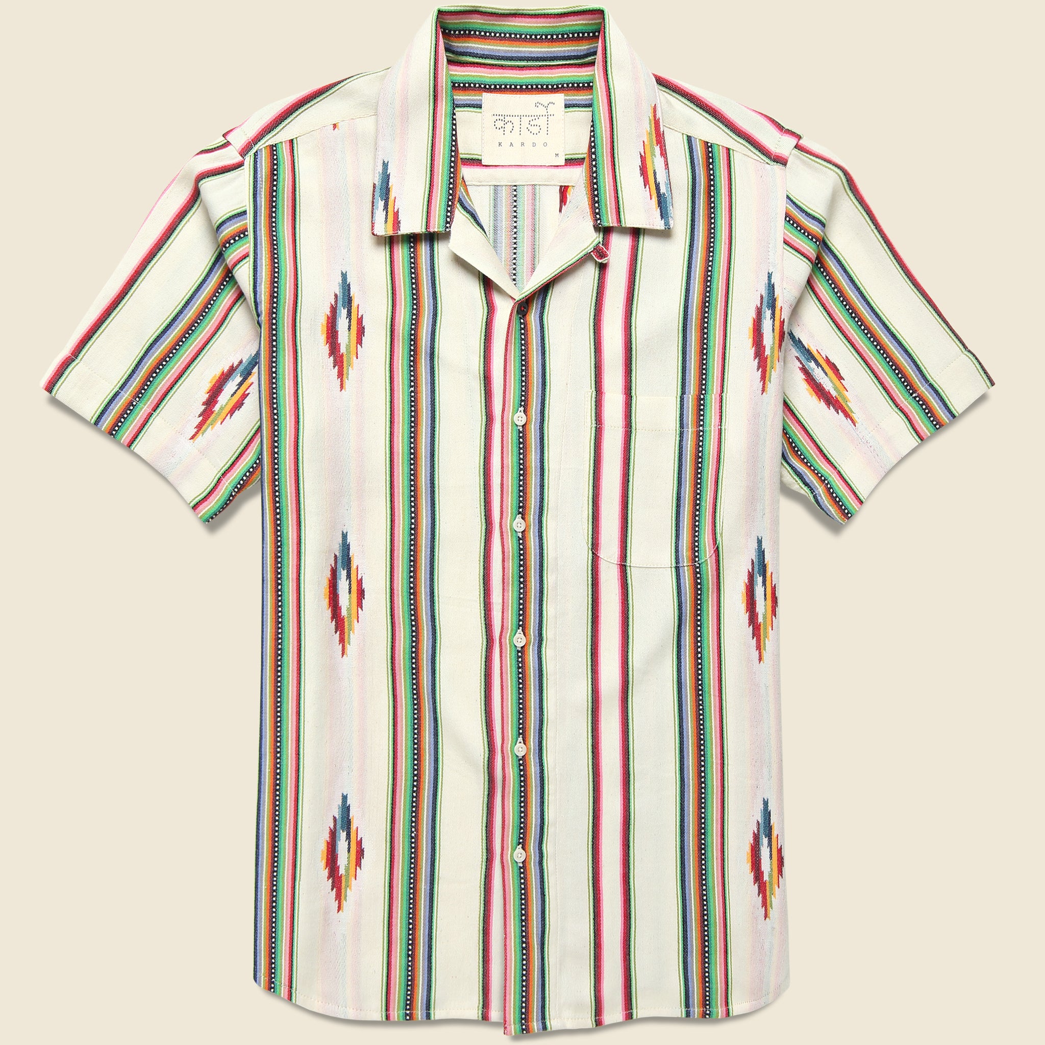 Handwoven Blanket Stripe Shirt - Ecru