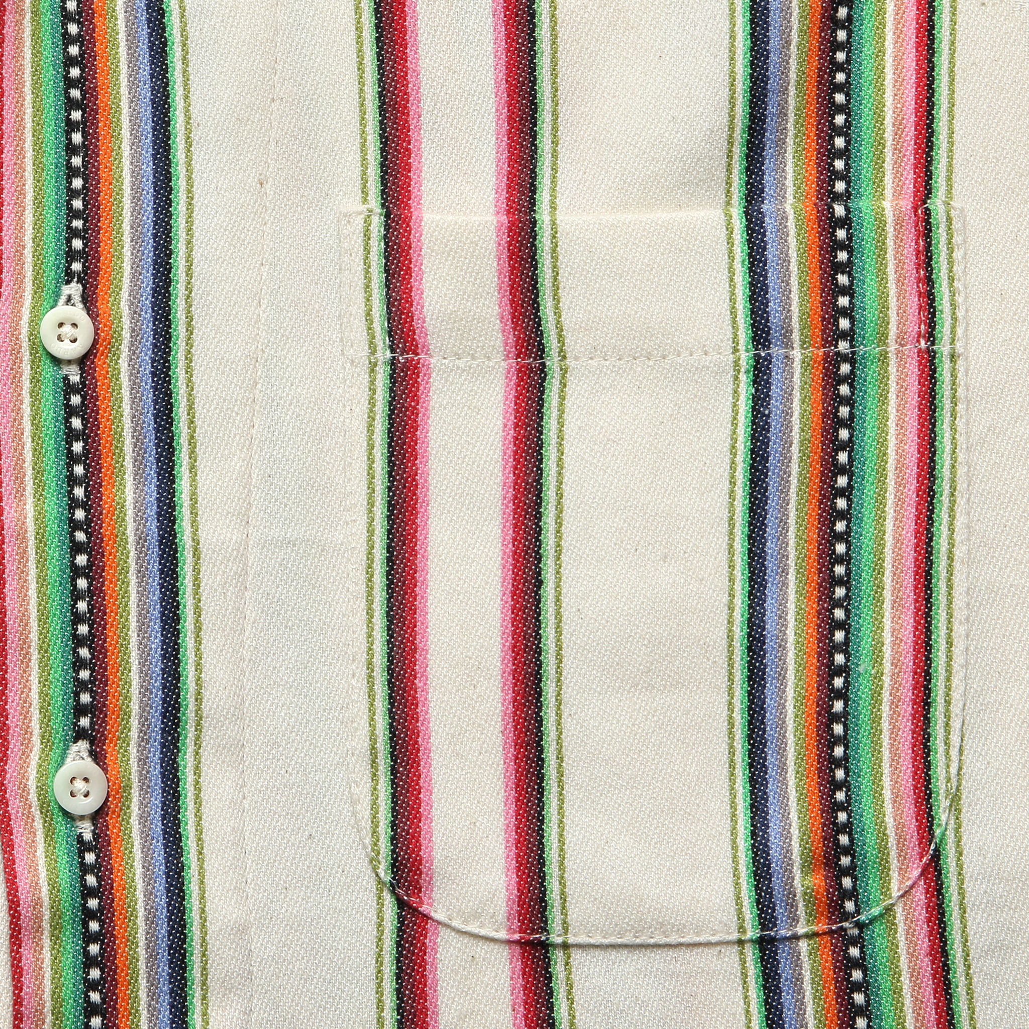 
                          Handwoven Blanket Stripe Shirt - Ecru
                        