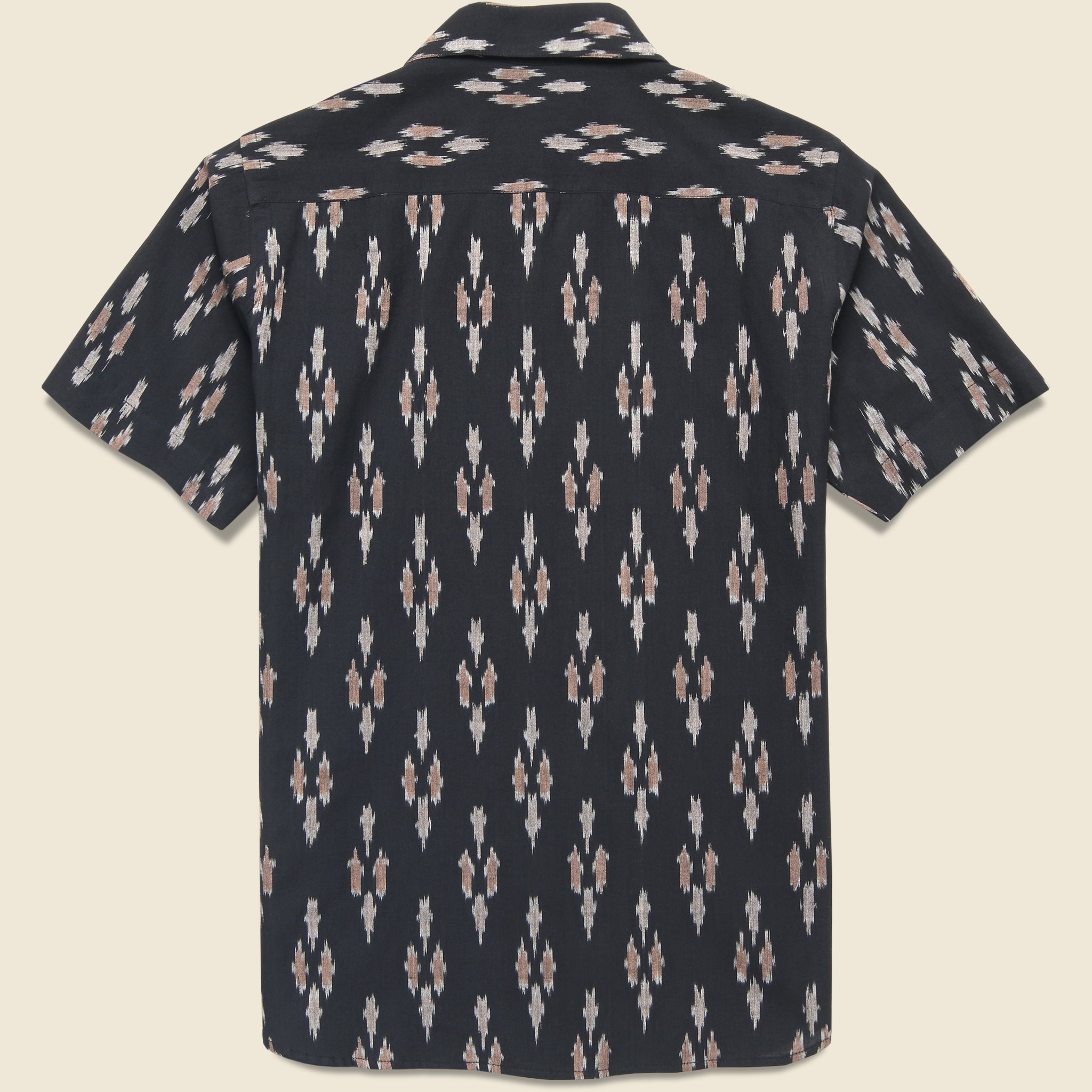 Handwoven Ikat Shirt - Black - Kardo - STAG Provisions - Tops - S/S Woven - Other Pattern