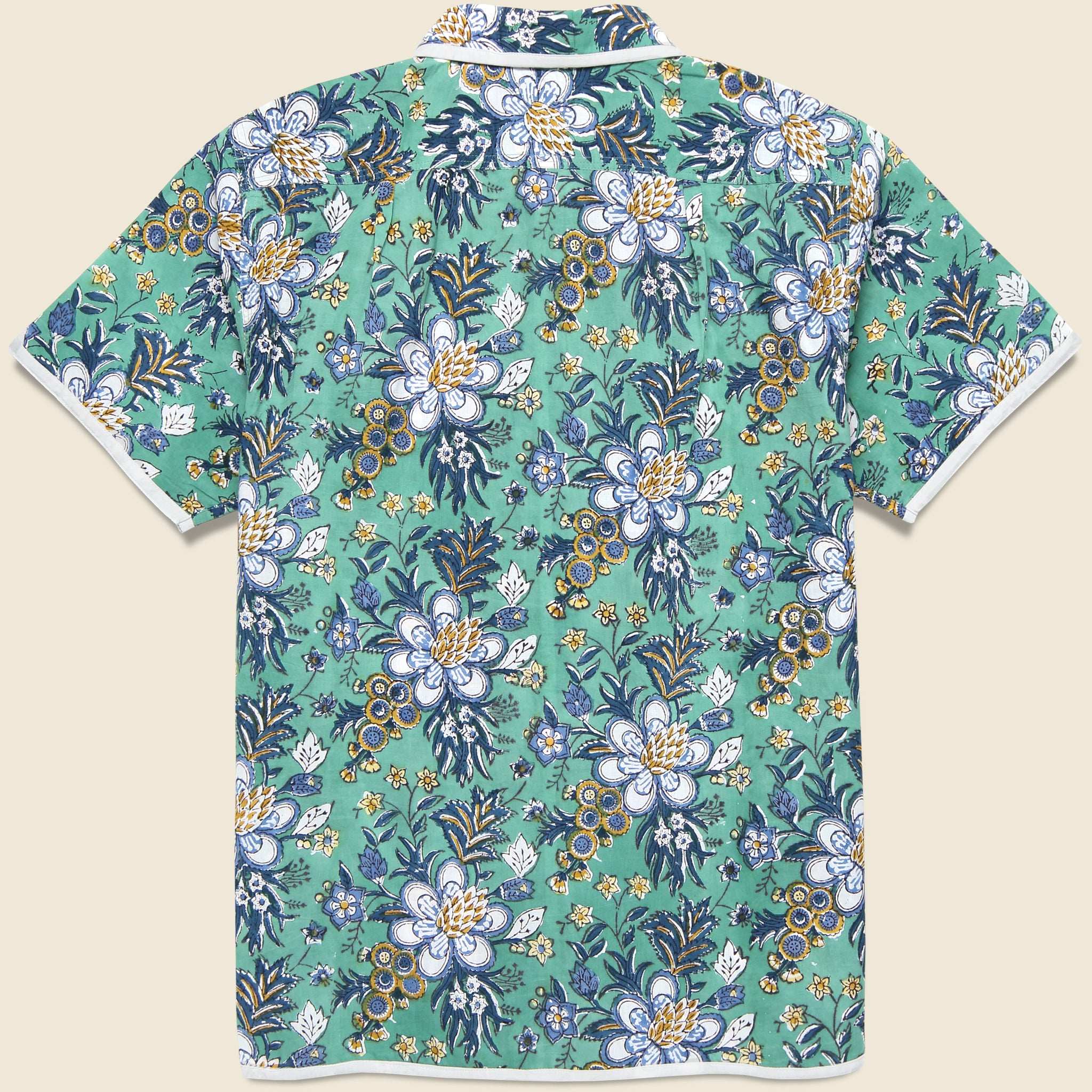 
                          Floral Block Print Shirt - Green
                        