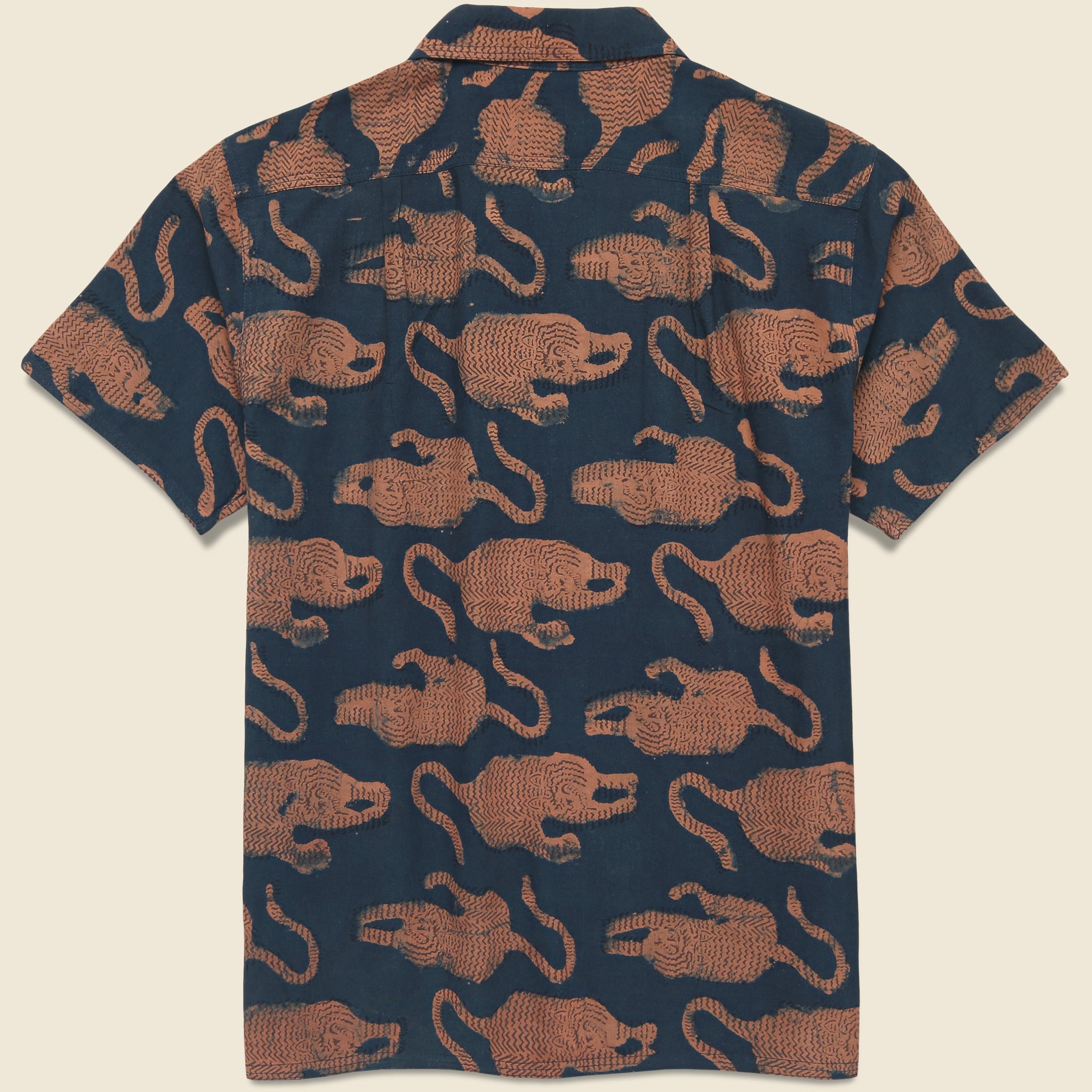 
                          Tiger Block Print Shirt - Navy
                        