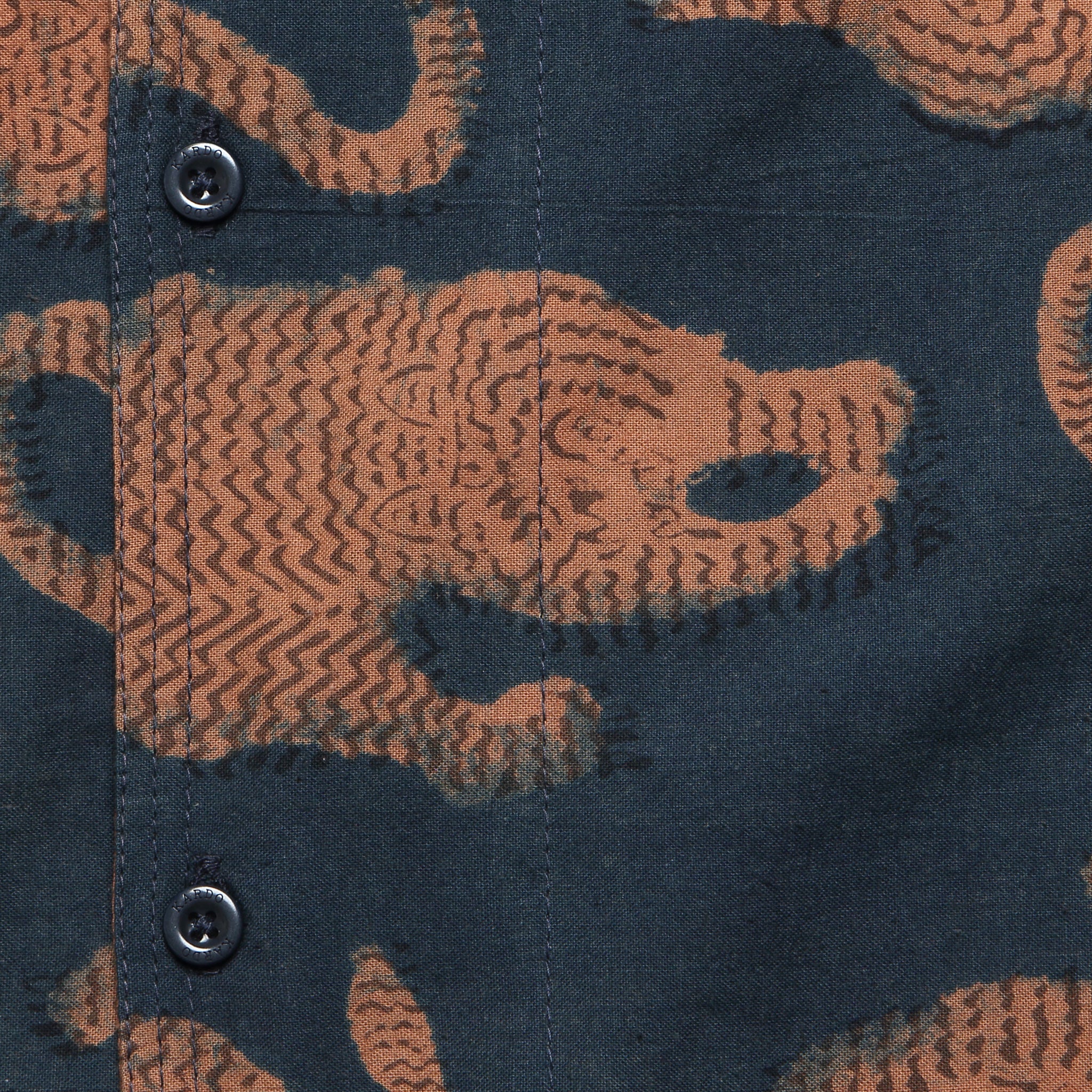 
                          Tiger Block Print Shirt - Navy
                        