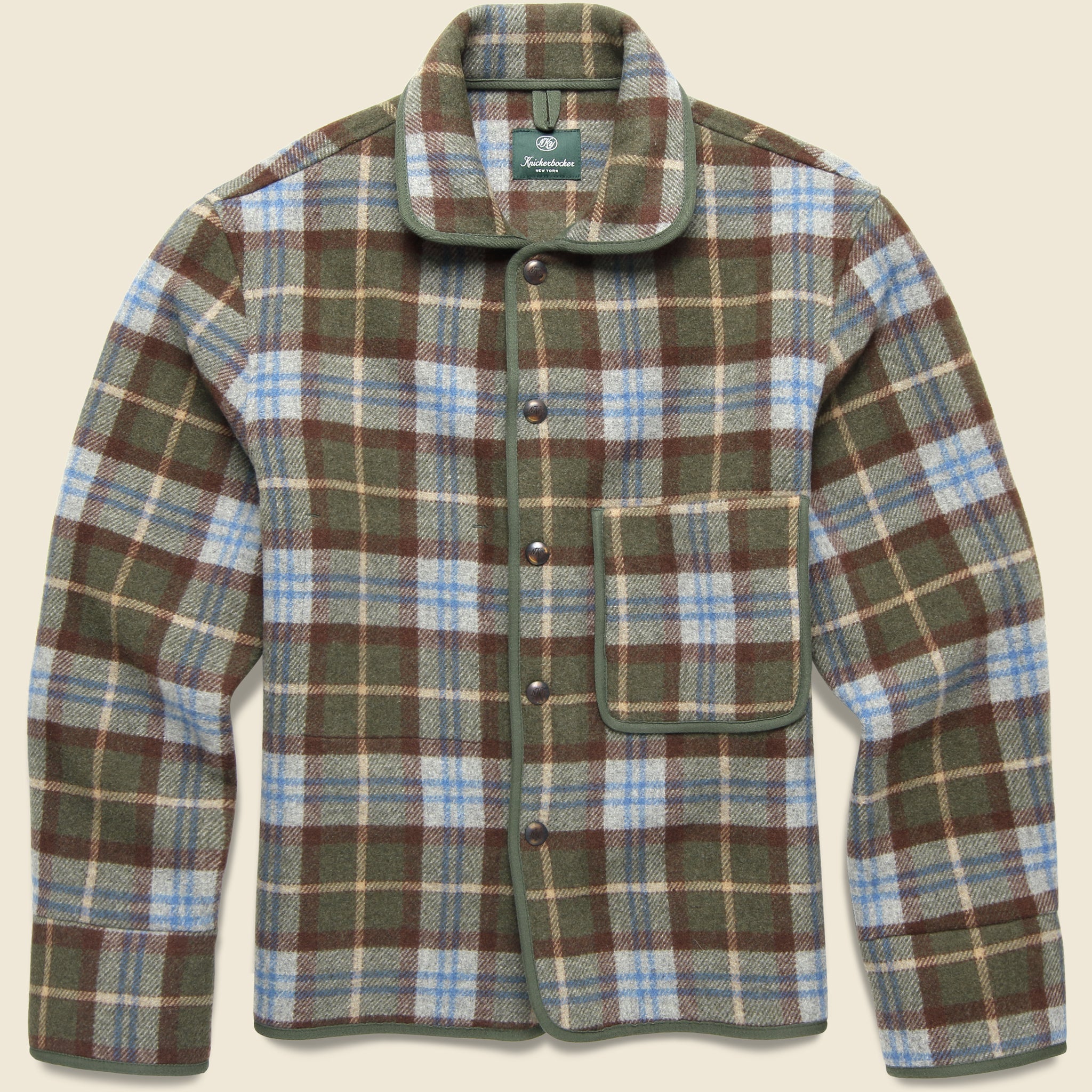 Dunes Wool Shirt Jacket - Green Plaid