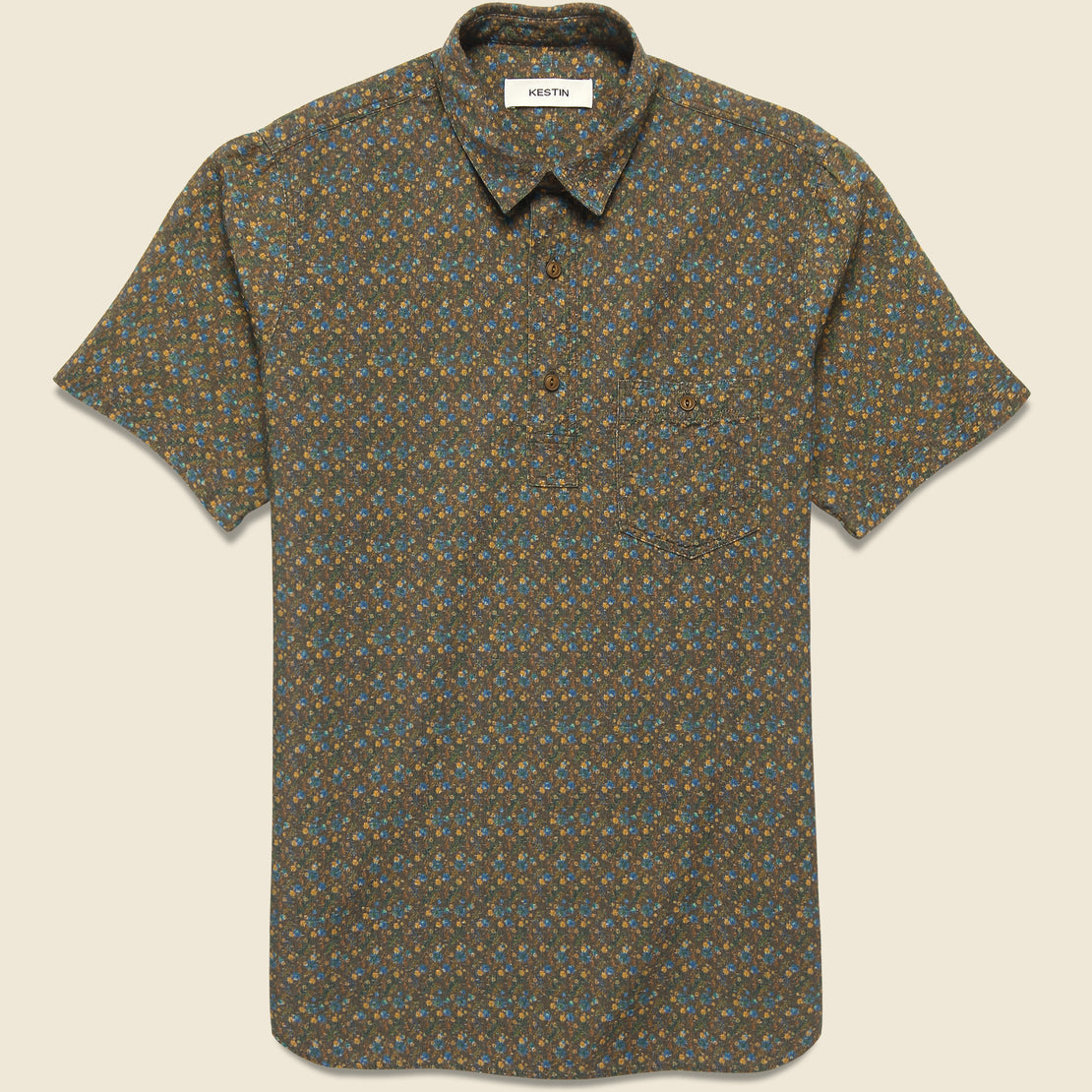 Kestin Granton Shirt - Olive Thistle Print