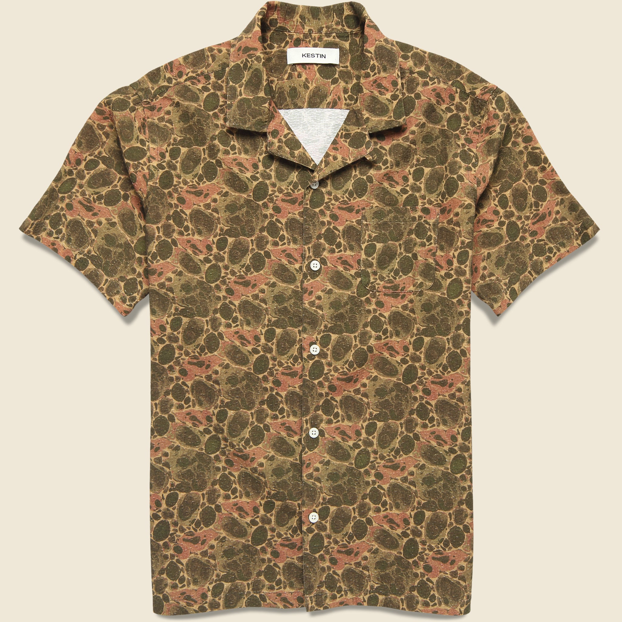 Crammond Shirt - Olive Marble