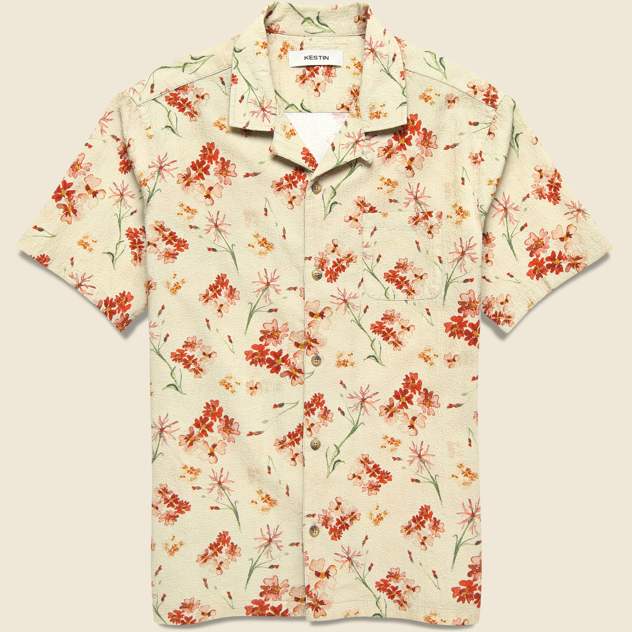 Crammond Shirt - Ecru Floral - Kestin - STAG Provisions - Tops - S/S Woven - Other Pattern