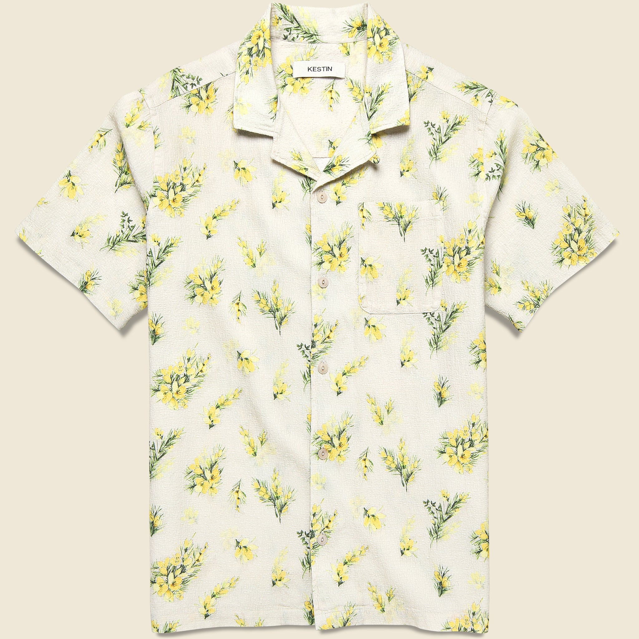 Gorse Print Crammond Shirt - Ecru