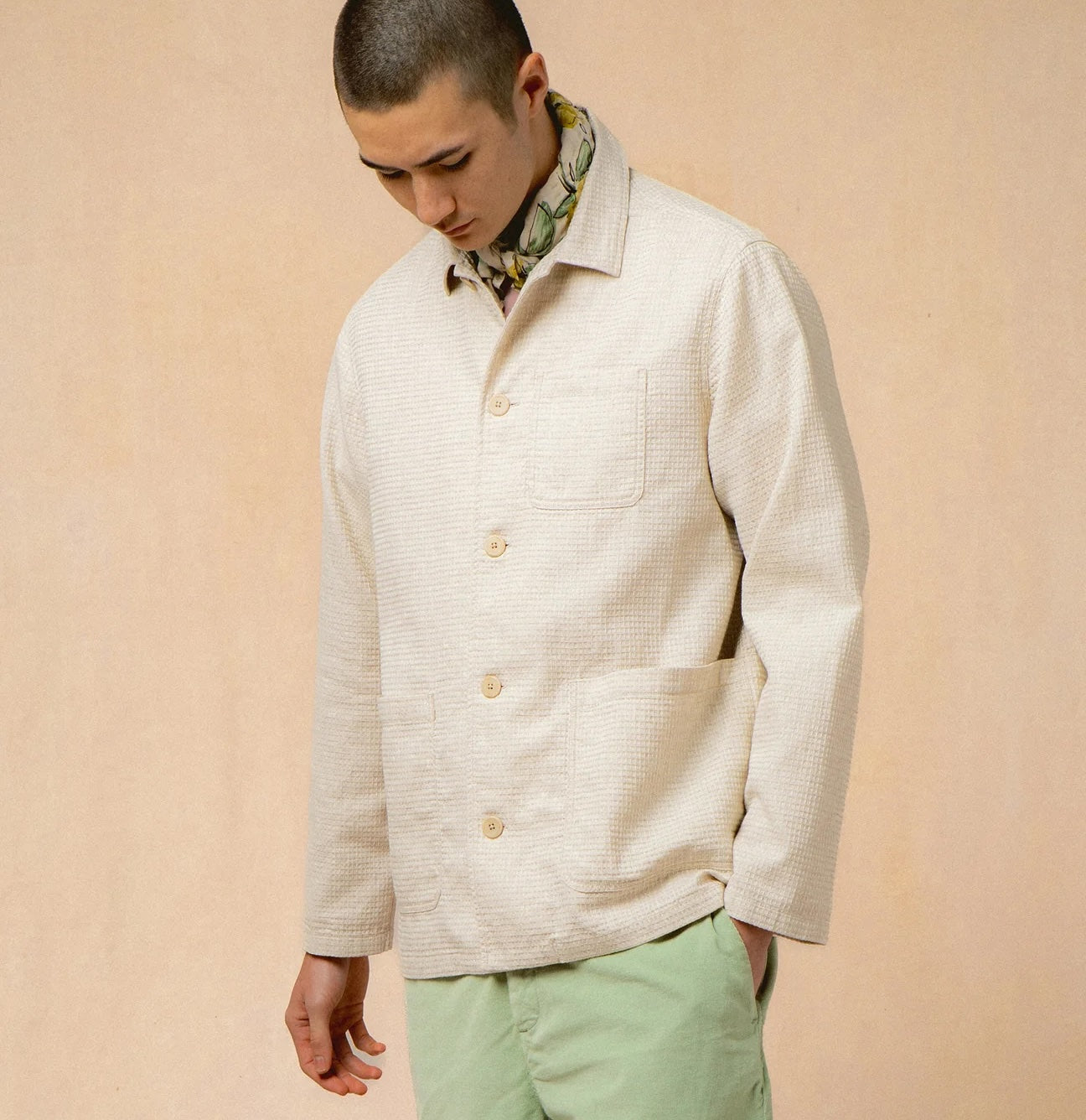 
                          Ormiston Jacket - Ecru Waffle - Kestin - STAG Provisions - Outerwear - Coat / Jacket
                        