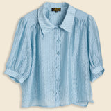 Calina Cropped Shirt - Sky - Le Mont Saint Michel - STAG Provisions - W - Tops - S/S Woven