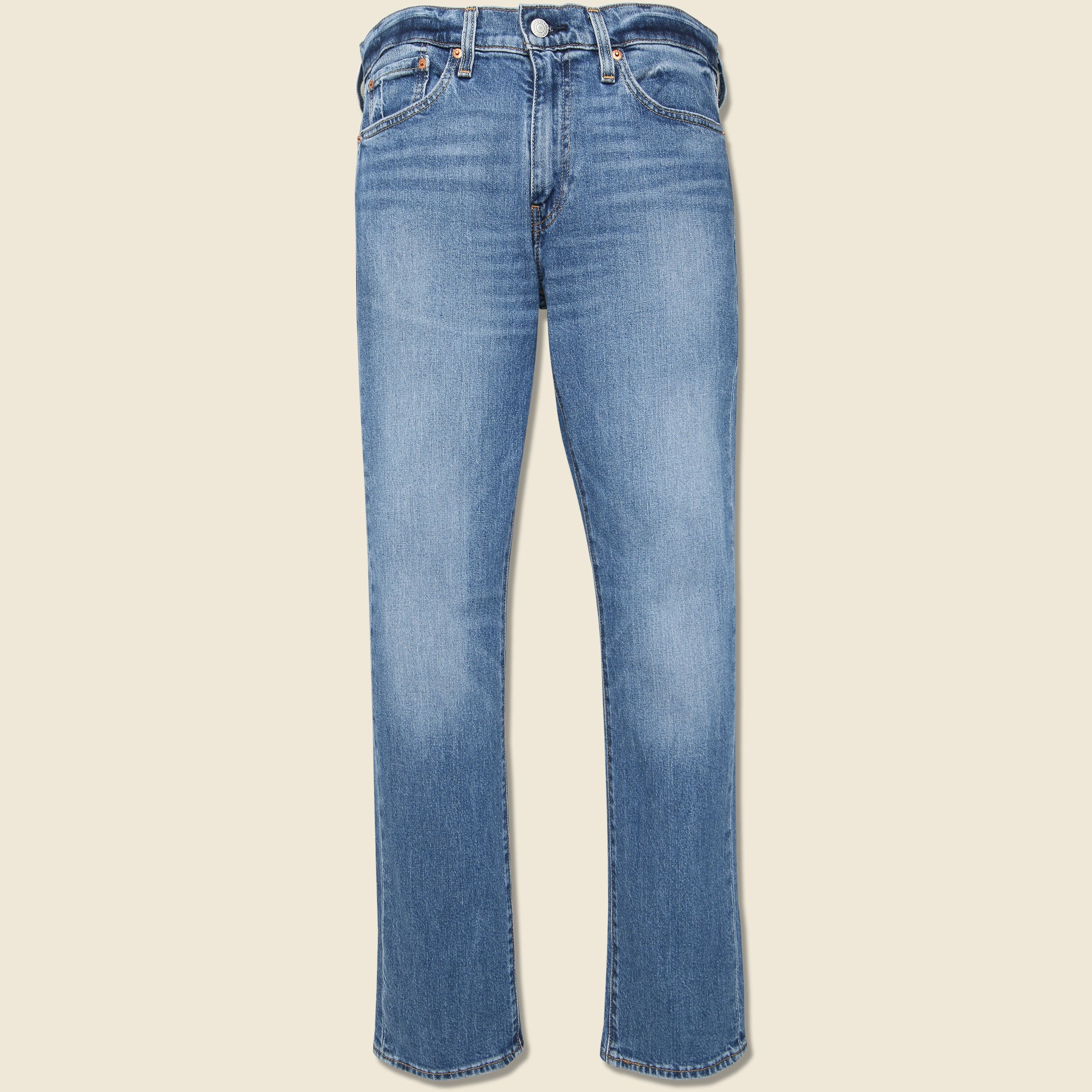 Classic men’s denim jacket from STAG Provisions layered over a white T-shirt for an effortless date night look.
