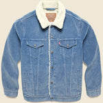 Relaxed Fit Sherpa Trucker Jacket - Blue Spring Cord - Levis Premium - STAG Provisions - Outerwear - Coat / Jacket