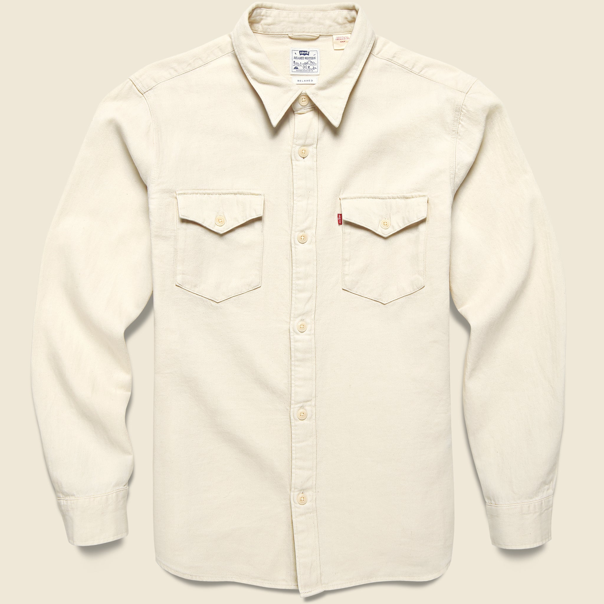 
                          Levis Premium Relaxed Fit Western Shirt - Ecru
                        