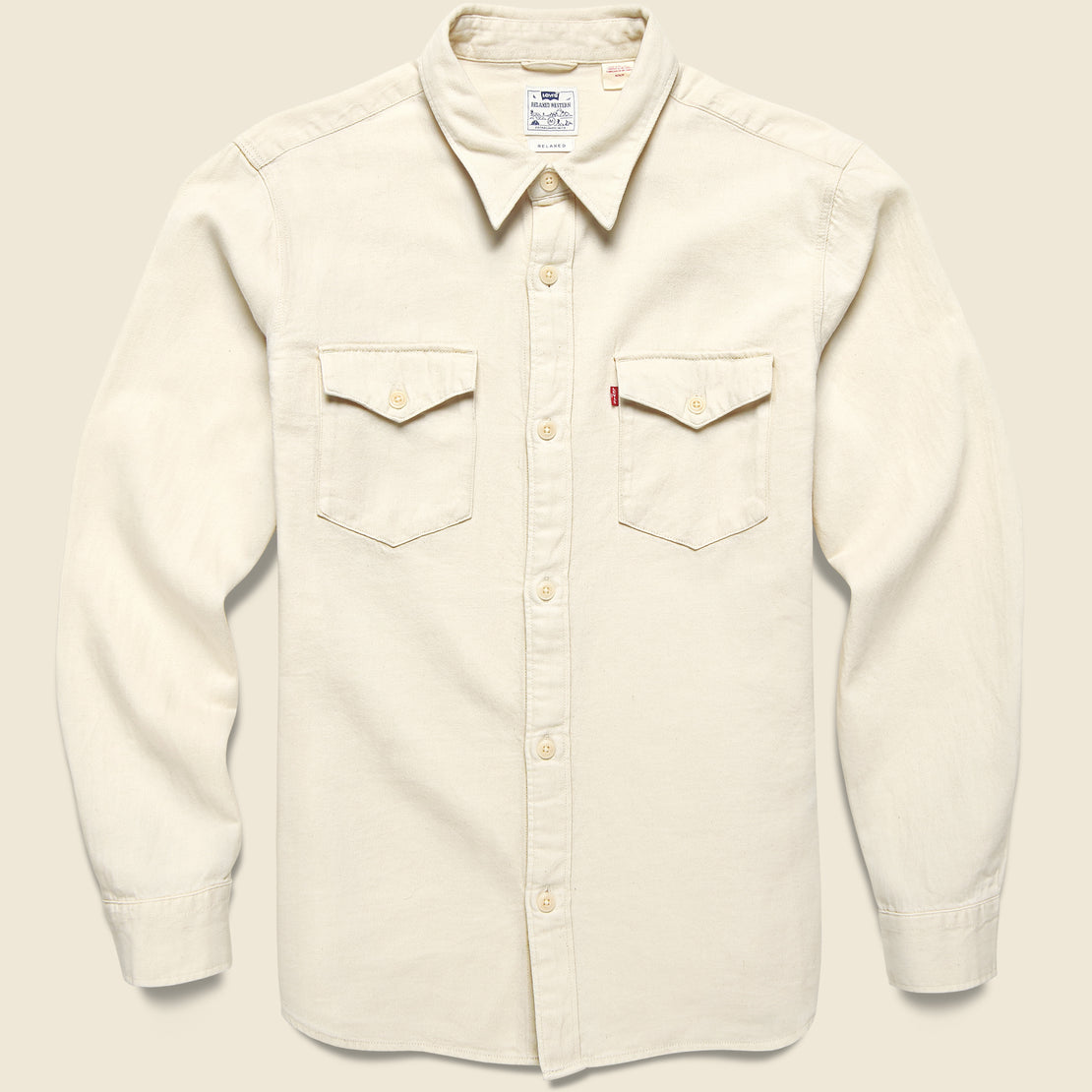 Levis Premium Relaxed Fit Western Shirt - Ecru