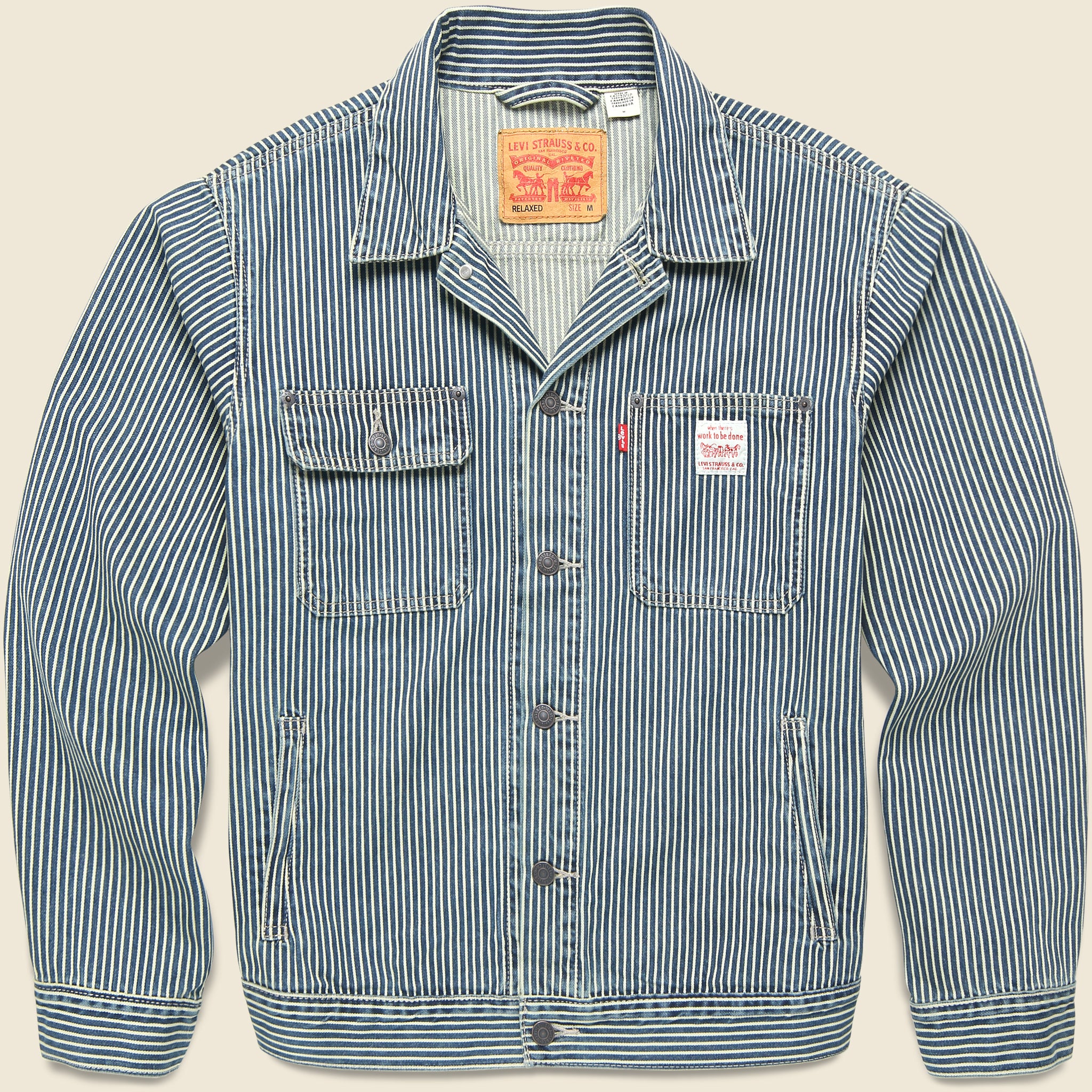 Sunrise Trucker Jacket - Aged Railroad Stripe