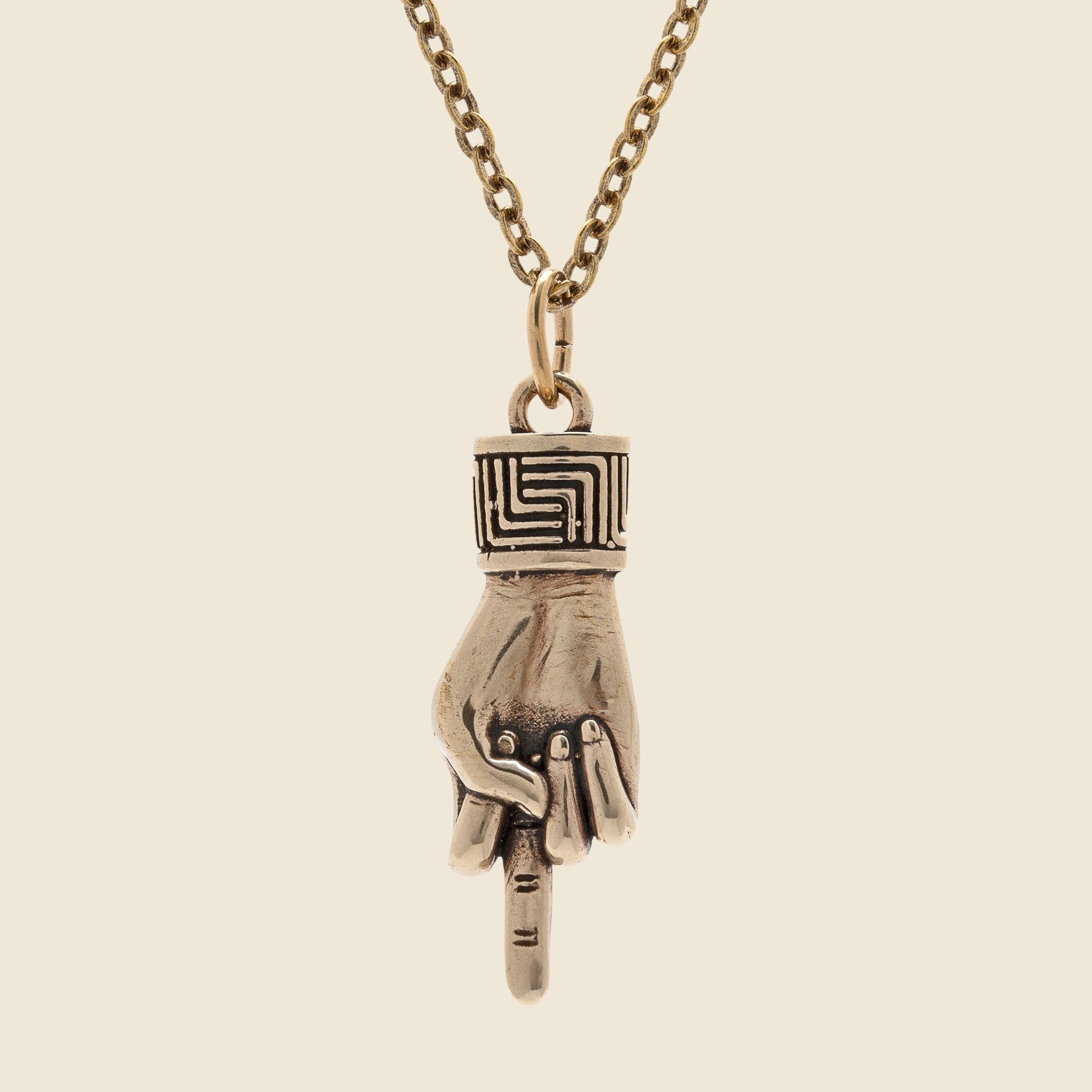 Middle Finger Necklace - Brass - LHN Jewelry - STAG Provisions - Accessories - Necklaces