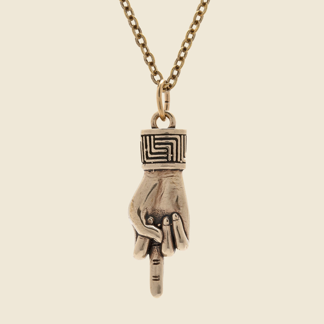 LHN Jewelry Middle Finger Necklace - Brass