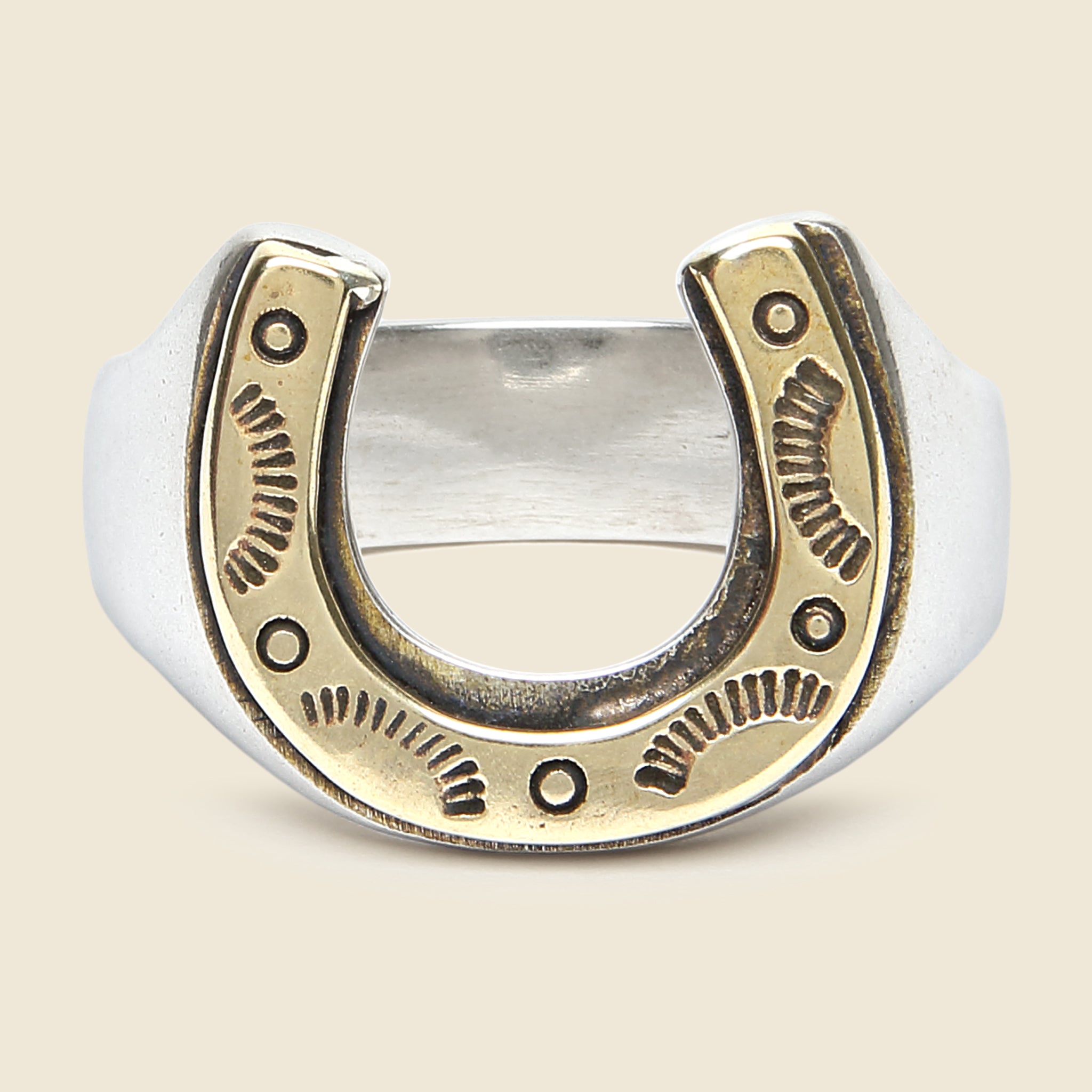 
                          Stamped Horseshoe Ring - Silver
                        